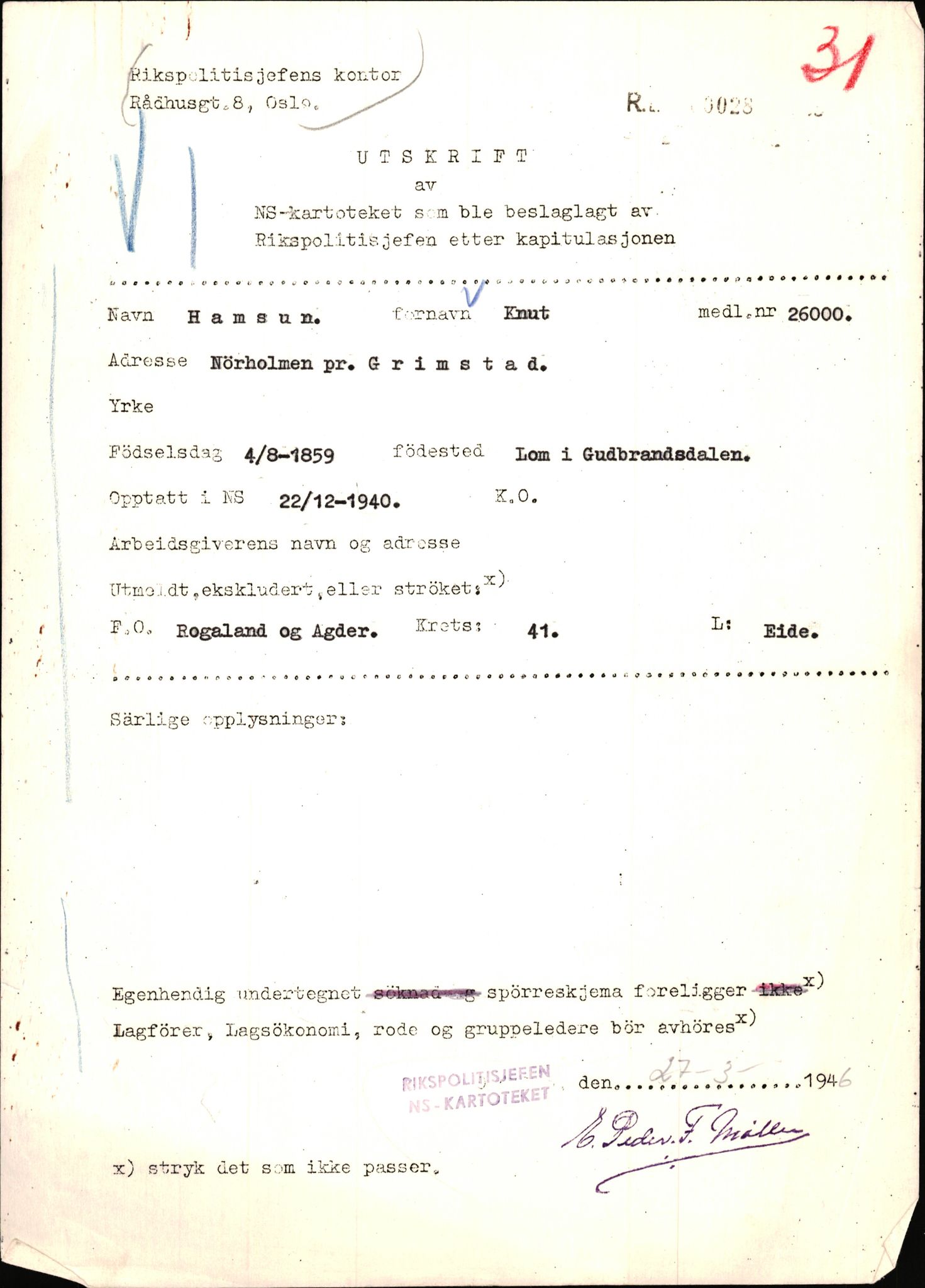 Landssvikarkivet, Arendal politikammer, AV/RA-S-3138-25/D/Dc, 1945-1951, p. 1965