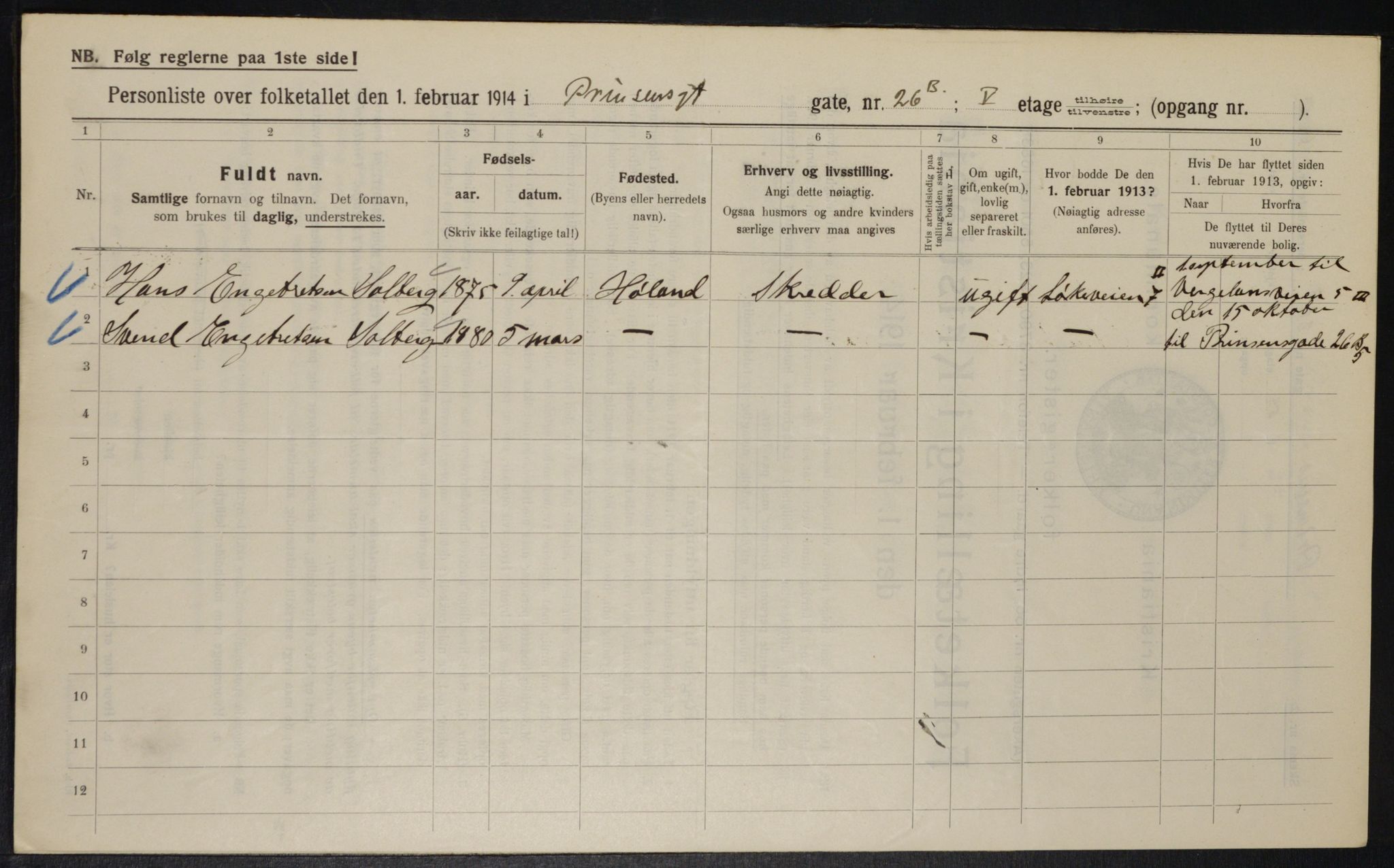 OBA, Municipal Census 1914 for Kristiania, 1914, p. 81376