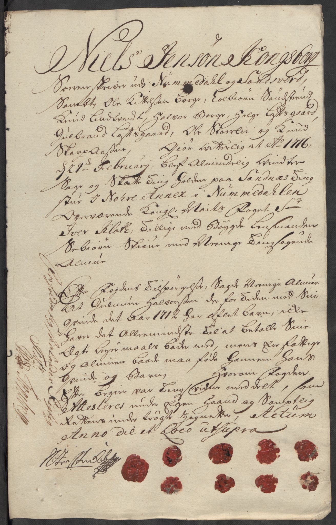 Rentekammeret inntil 1814, Reviderte regnskaper, Fogderegnskap, AV/RA-EA-4092/R24/L1591: Fogderegnskap Numedal og Sandsvær, 1715, p. 266