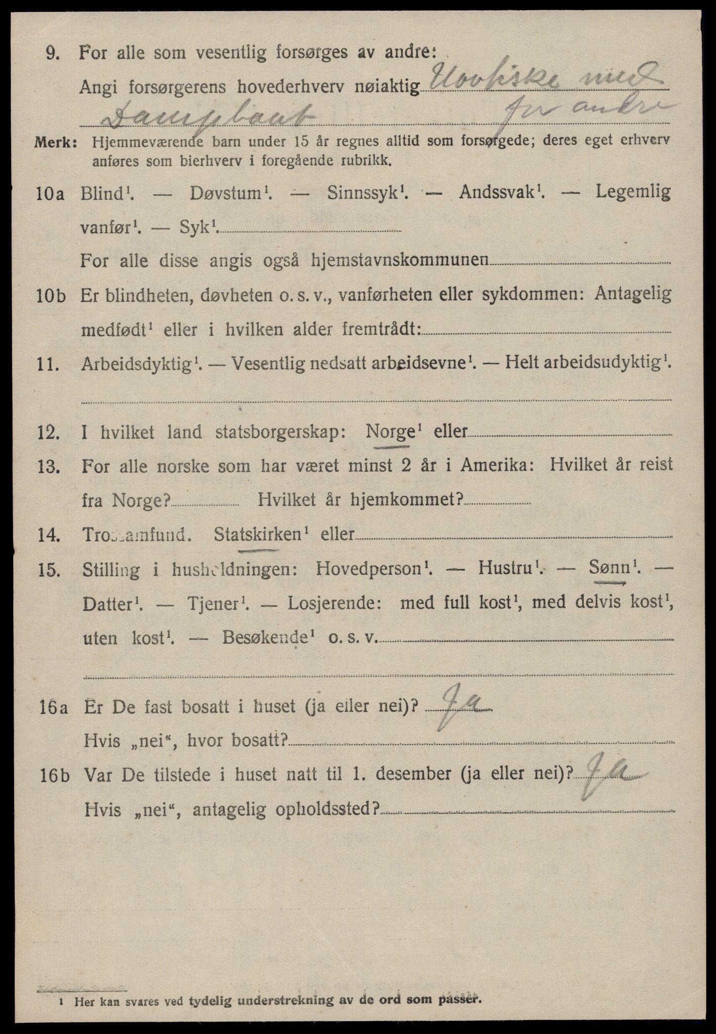 SAT, 1920 census for Borgund, 1920, p. 16795