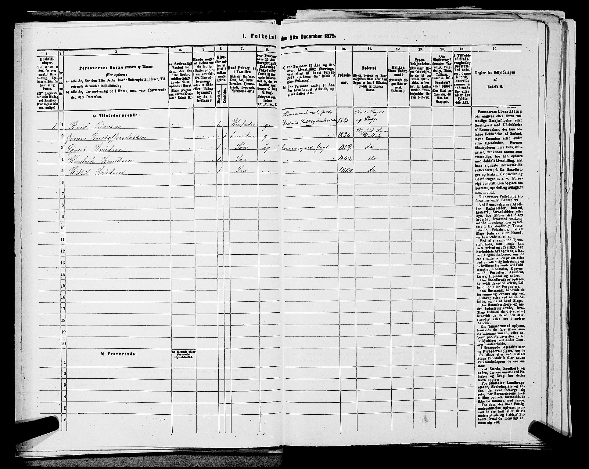 SAKO, 1875 census for 0632P Rollag, 1875, p. 119