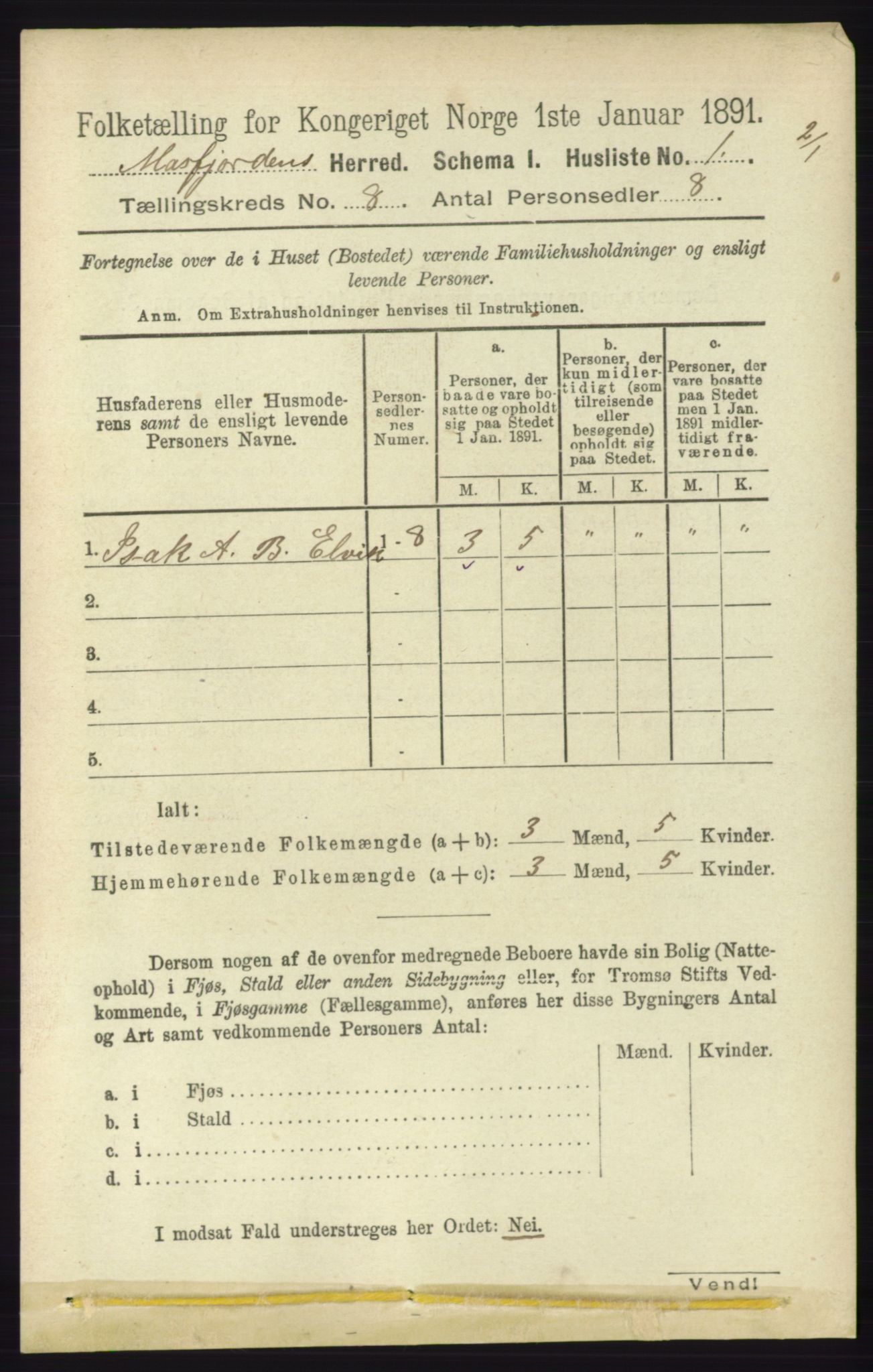 RA, 1891 census for 1266 Masfjorden, 1891, p. 1513