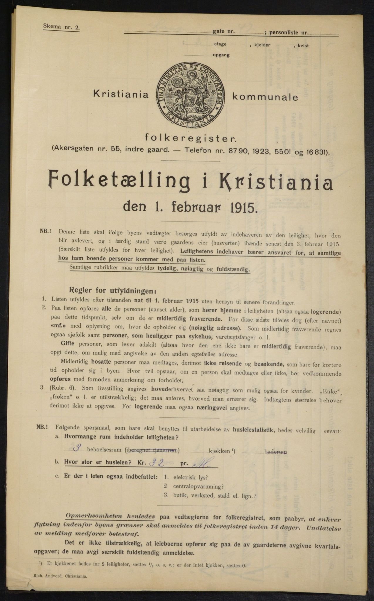 OBA, Municipal Census 1915 for Kristiania, 1915, p. 56416