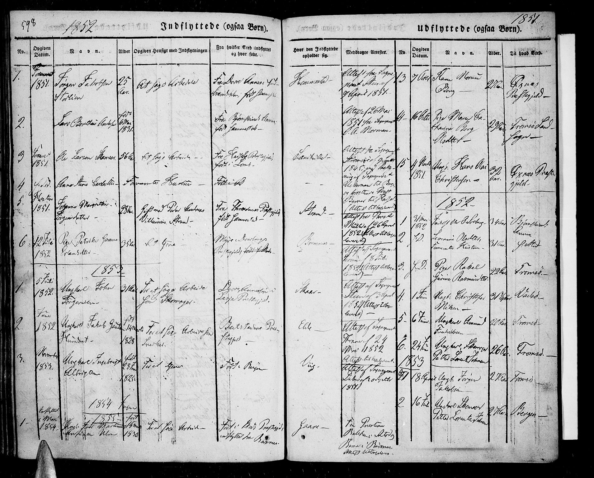 Kvæfjord sokneprestkontor, SATØ/S-1323/G/Ga/Gaa/L0003kirke: Parish register (official) no. 3, 1830-1857, p. 598