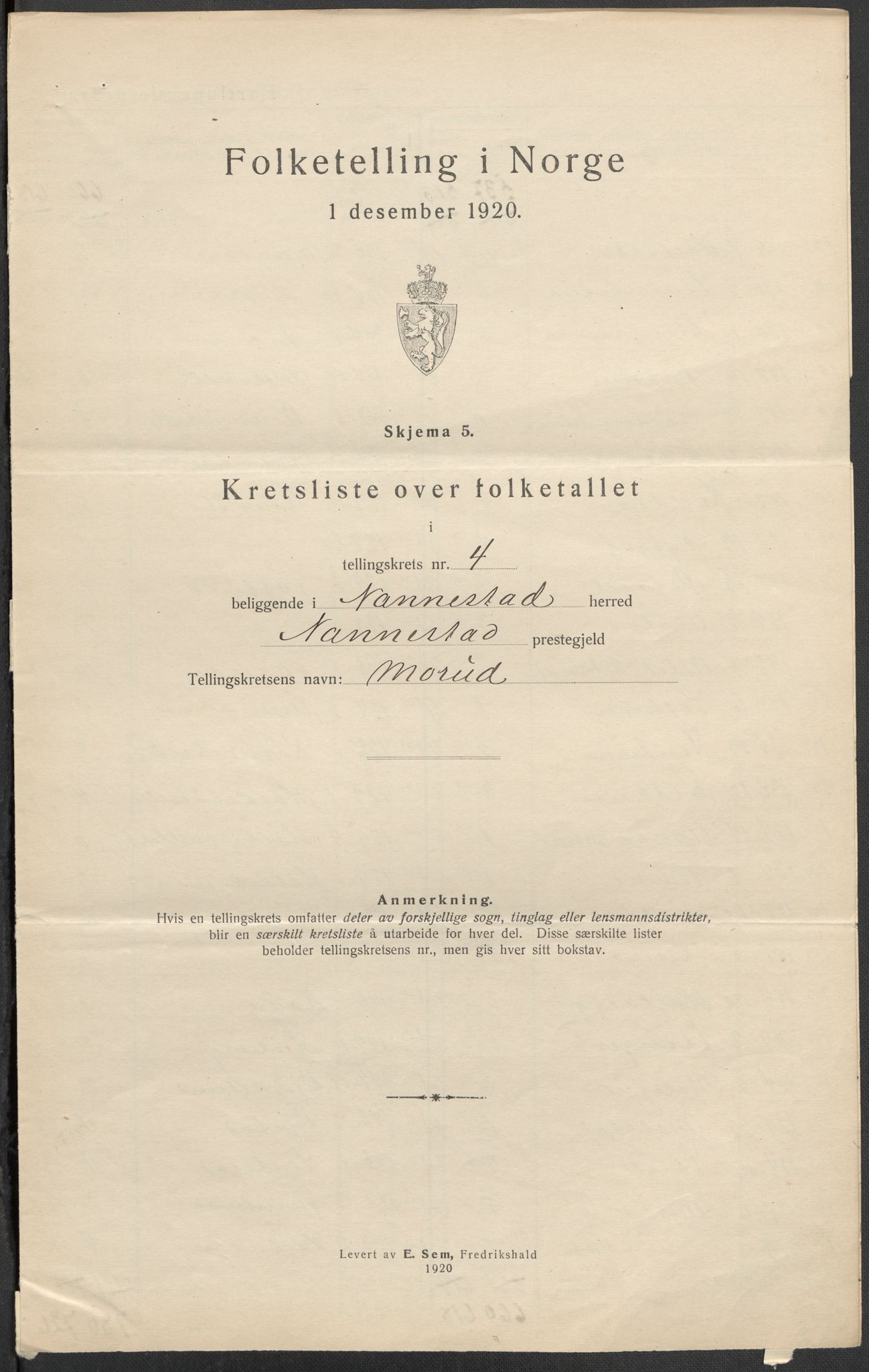 SAO, 1920 census for Nannestad, 1920, p. 25