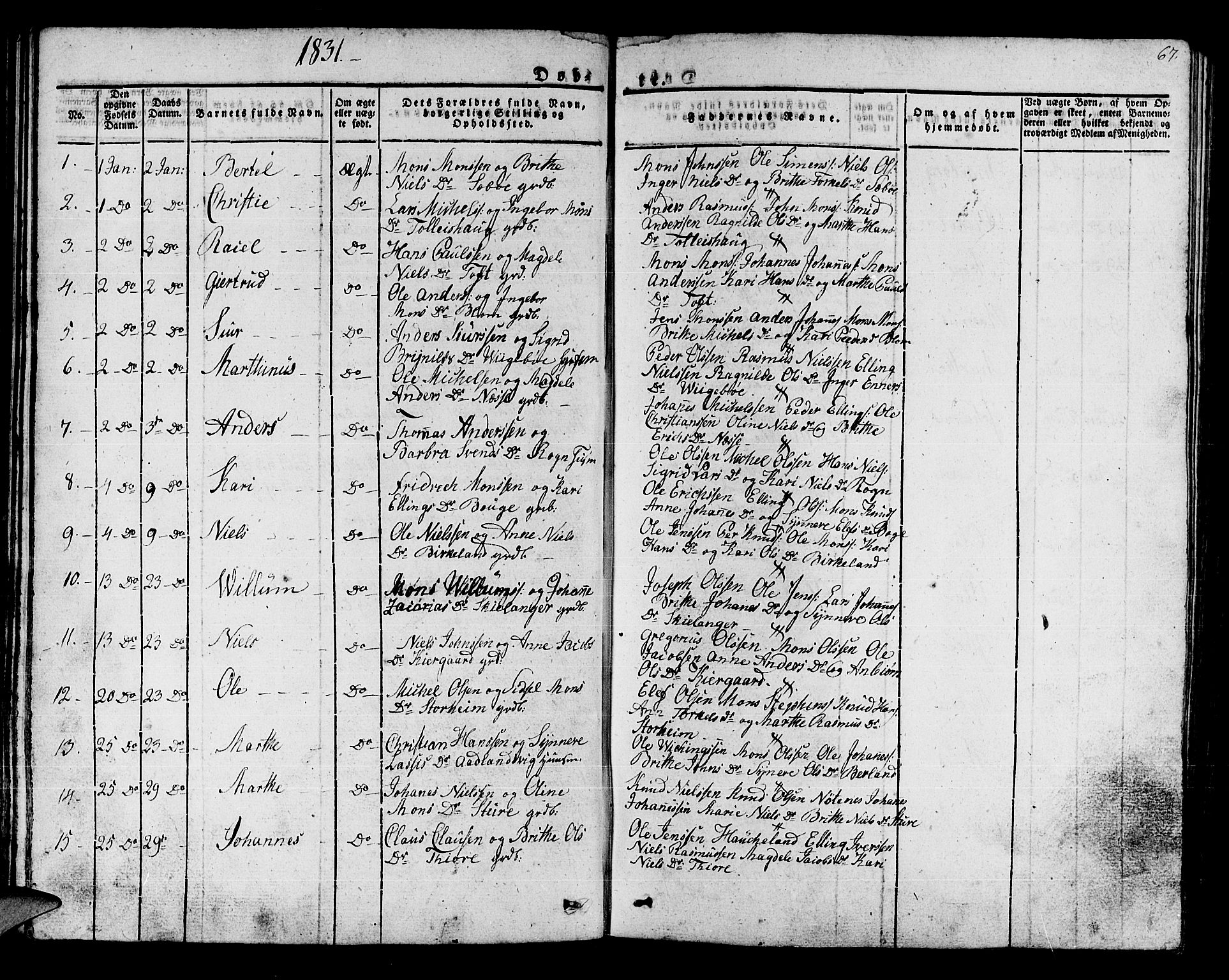 Manger sokneprestembete, SAB/A-76801/H/Haa: Parish register (official) no. A 4, 1824-1838, p. 67