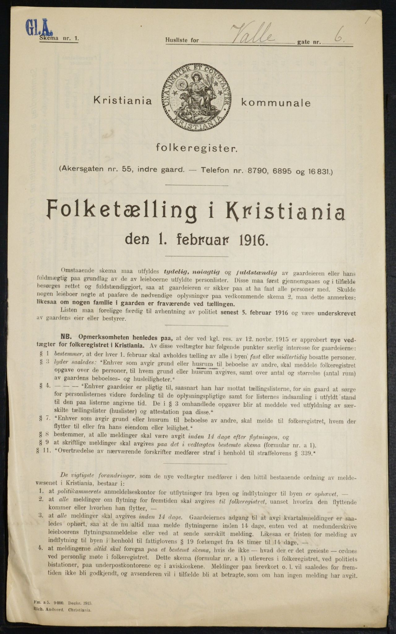 OBA, Municipal Census 1916 for Kristiania, 1916, p. 125635