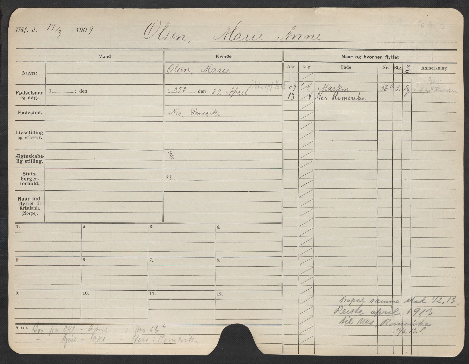 Oslo folkeregister, Registerkort, AV/SAO-A-11715/F/Fa/Fac/L0022: Kvinner, 1906-1914, p. 150a