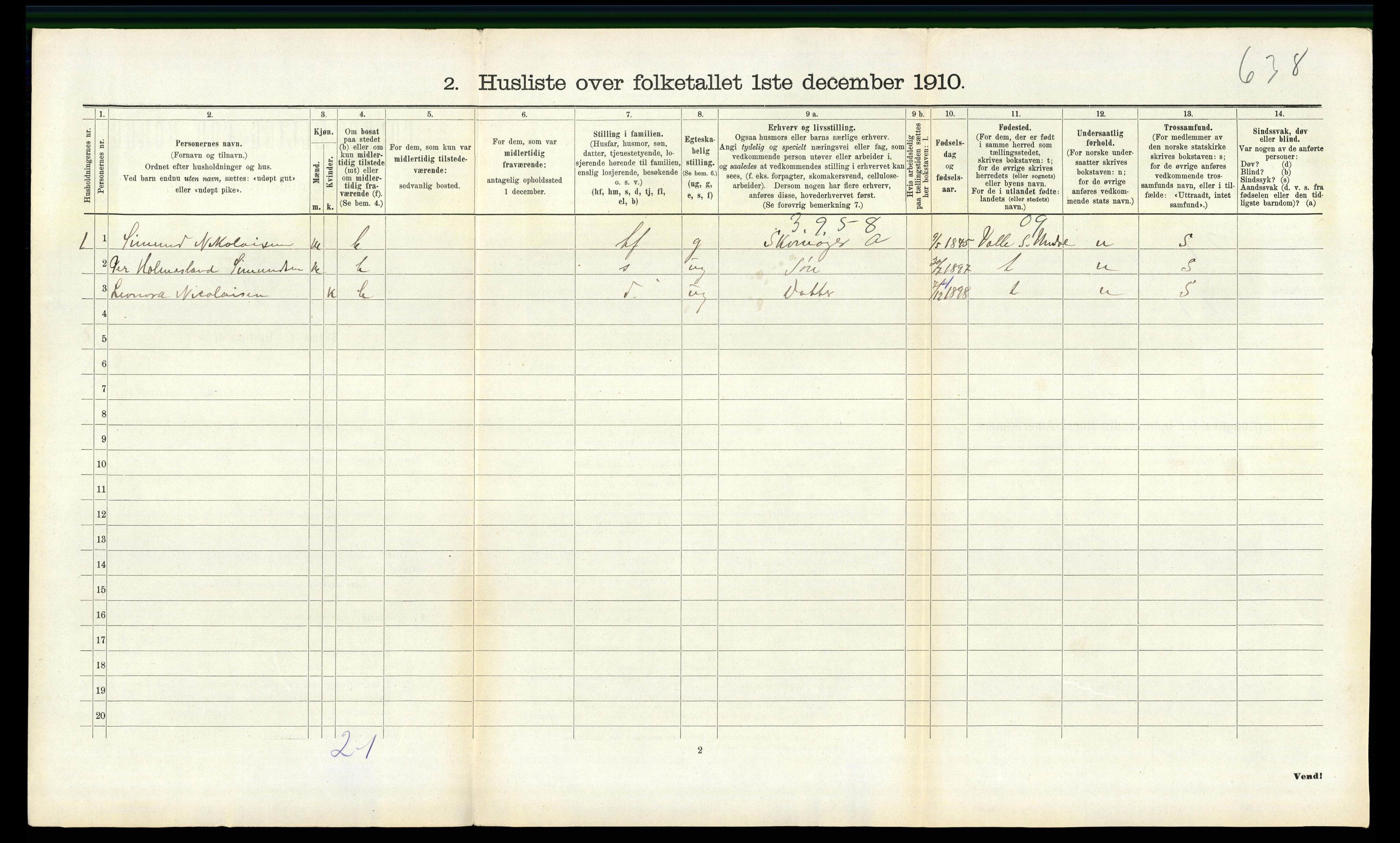 RA, 1910 census for Halse og Harkmark, 1910, p. 831