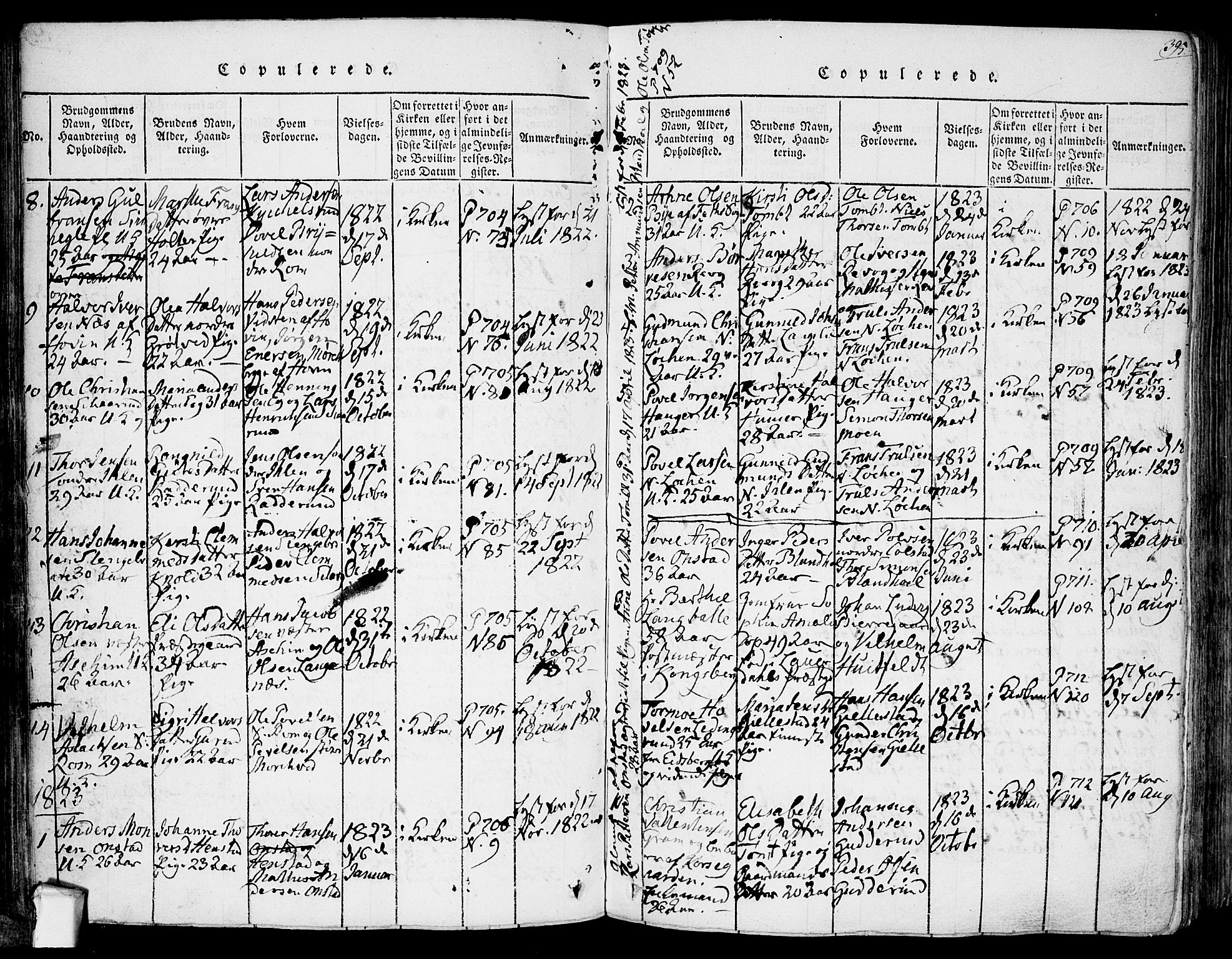 Askim prestekontor Kirkebøker, AV/SAO-A-10900/F/Fa/L0004: Parish register (official) no. 4, 1817-1846, p. 394-395