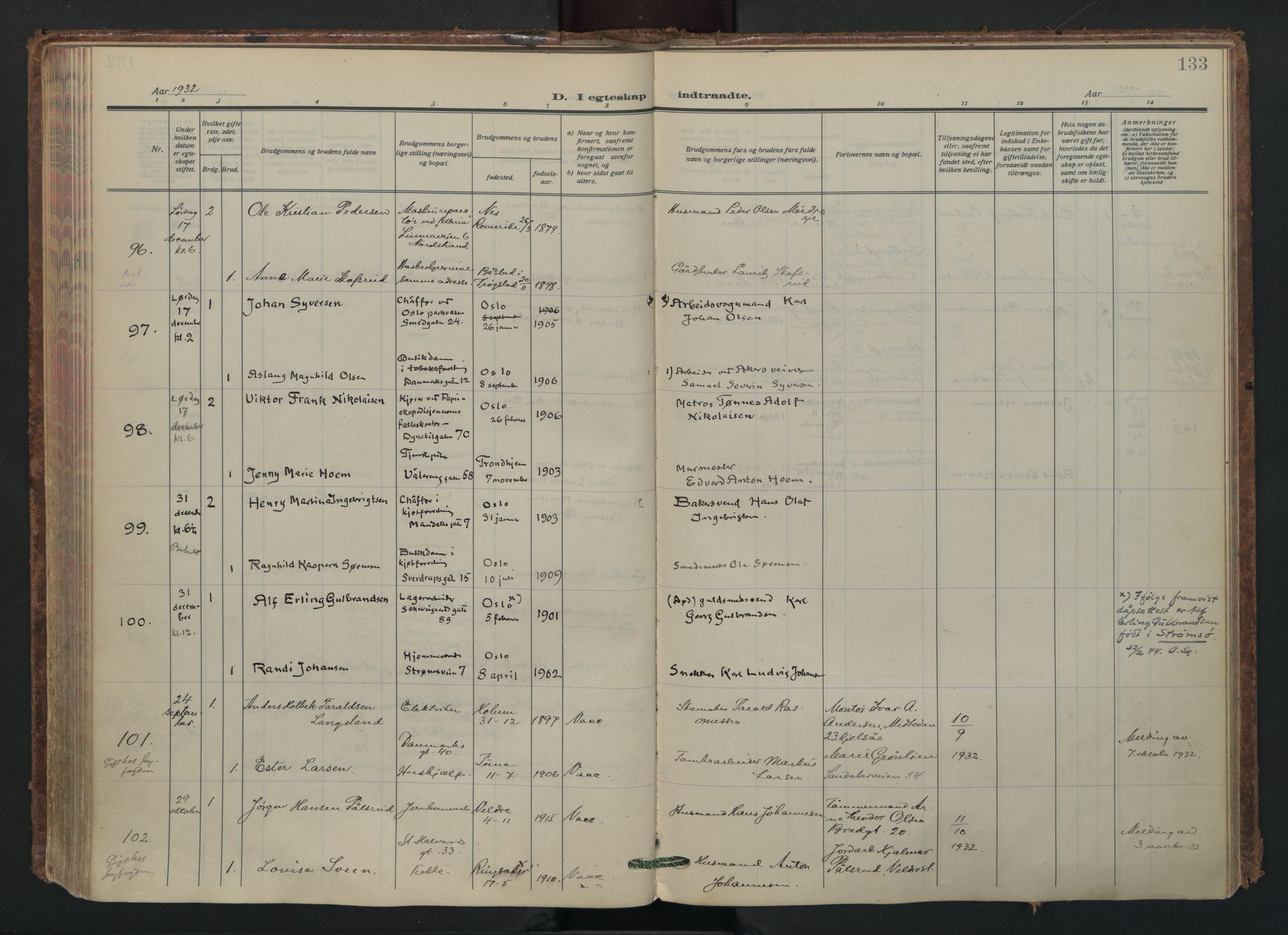 Vålerengen prestekontor Kirkebøker, AV/SAO-A-10878/F/Fa/L0005: Parish register (official) no. 5, 1924-1936, p. 133