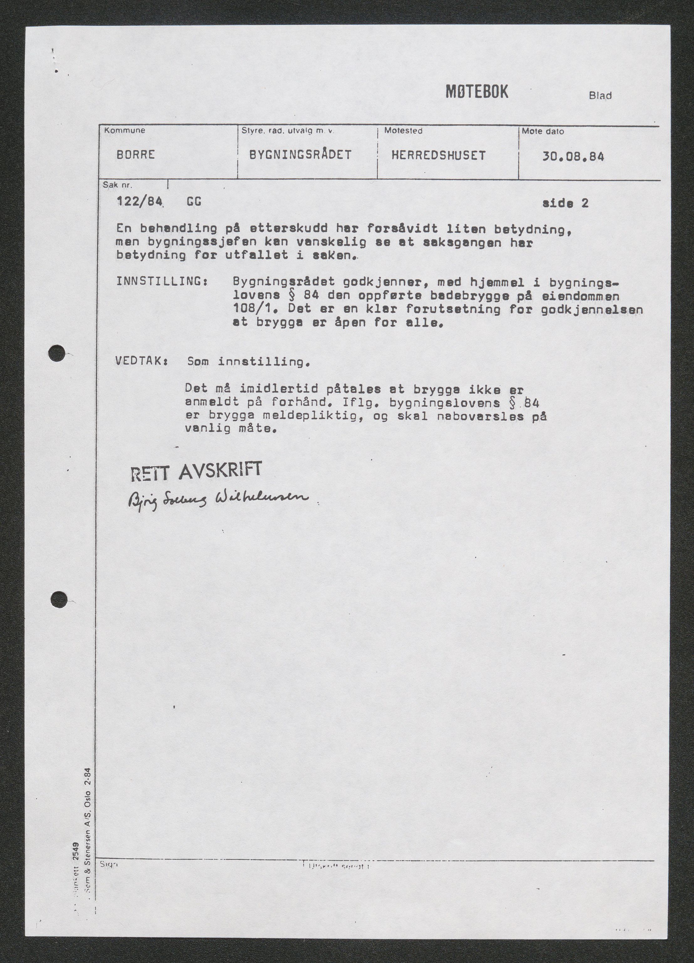 Vestfold jordskifterett, AV/SAKO-A-1152/G/Gb/L0021/0004: Horten, gnr. 72-108 / Gårdsnr. 108: Sak 0700-1984-0020, 1986-1989, p. 205