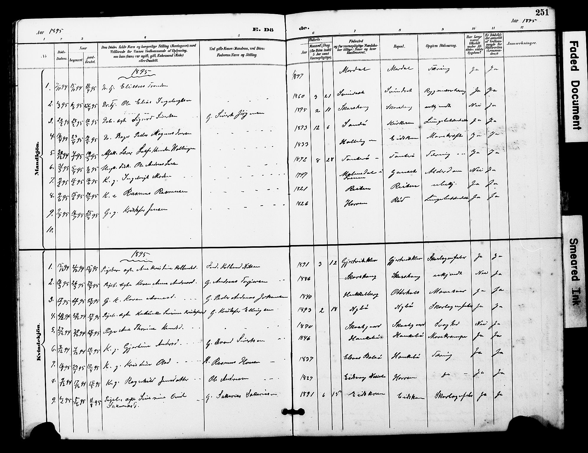Ministerialprotokoller, klokkerbøker og fødselsregistre - Møre og Romsdal, SAT/A-1454/560/L0725: Parish register (copy) no. 560C02, 1895-1930, p. 251