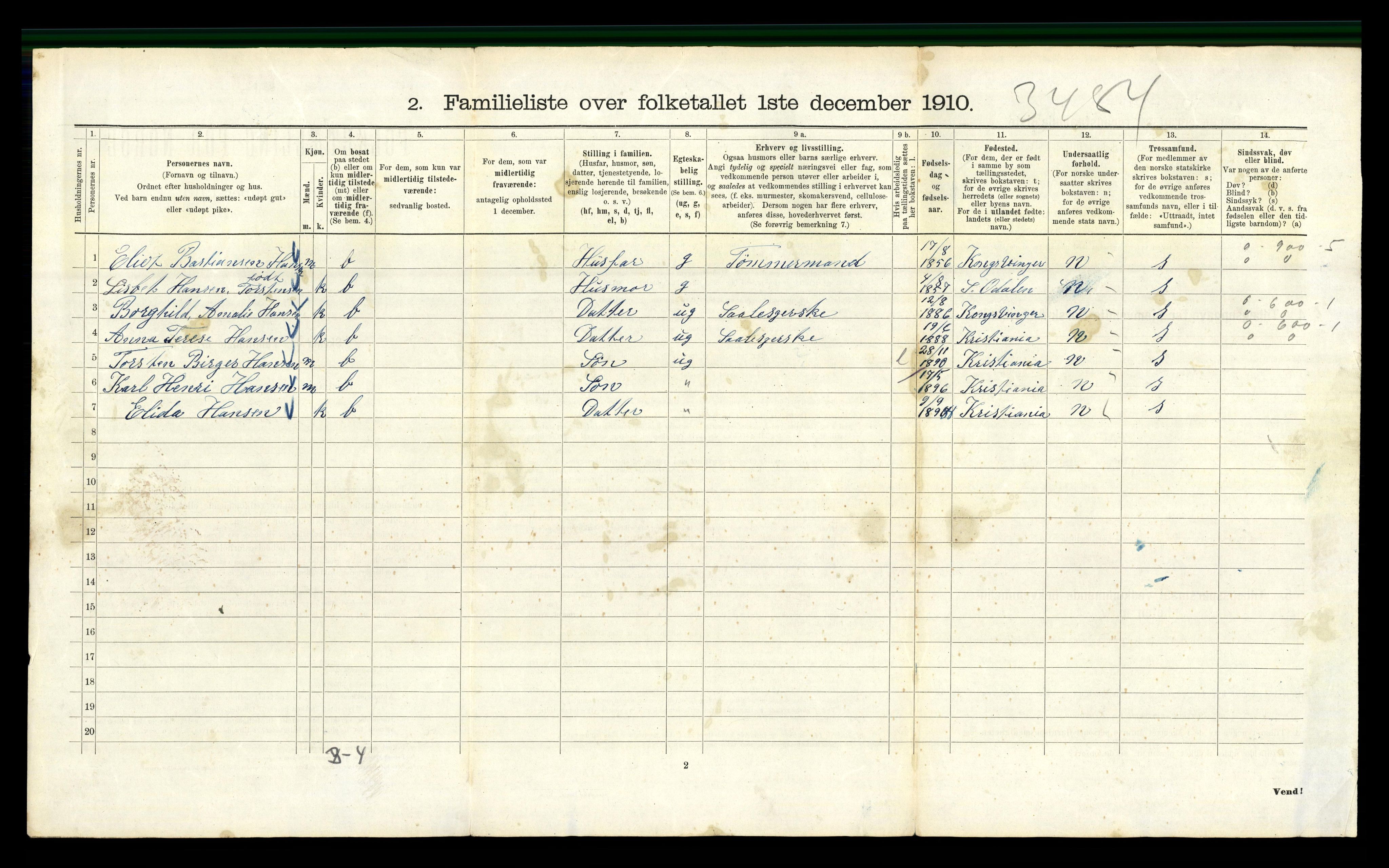 RA, 1910 census for Kristiania, 1910, p. 64918