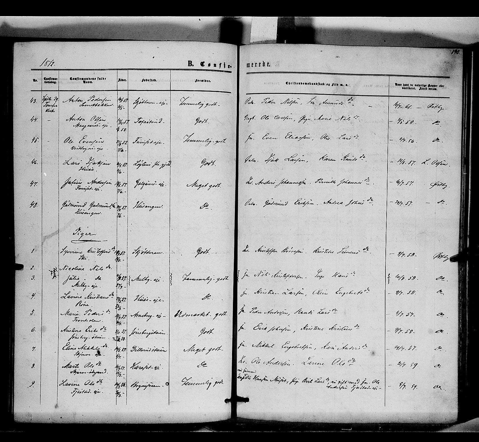 Romedal prestekontor, AV/SAH-PREST-004/K/L0005: Parish register (official) no. 5, 1862-1874, p. 190