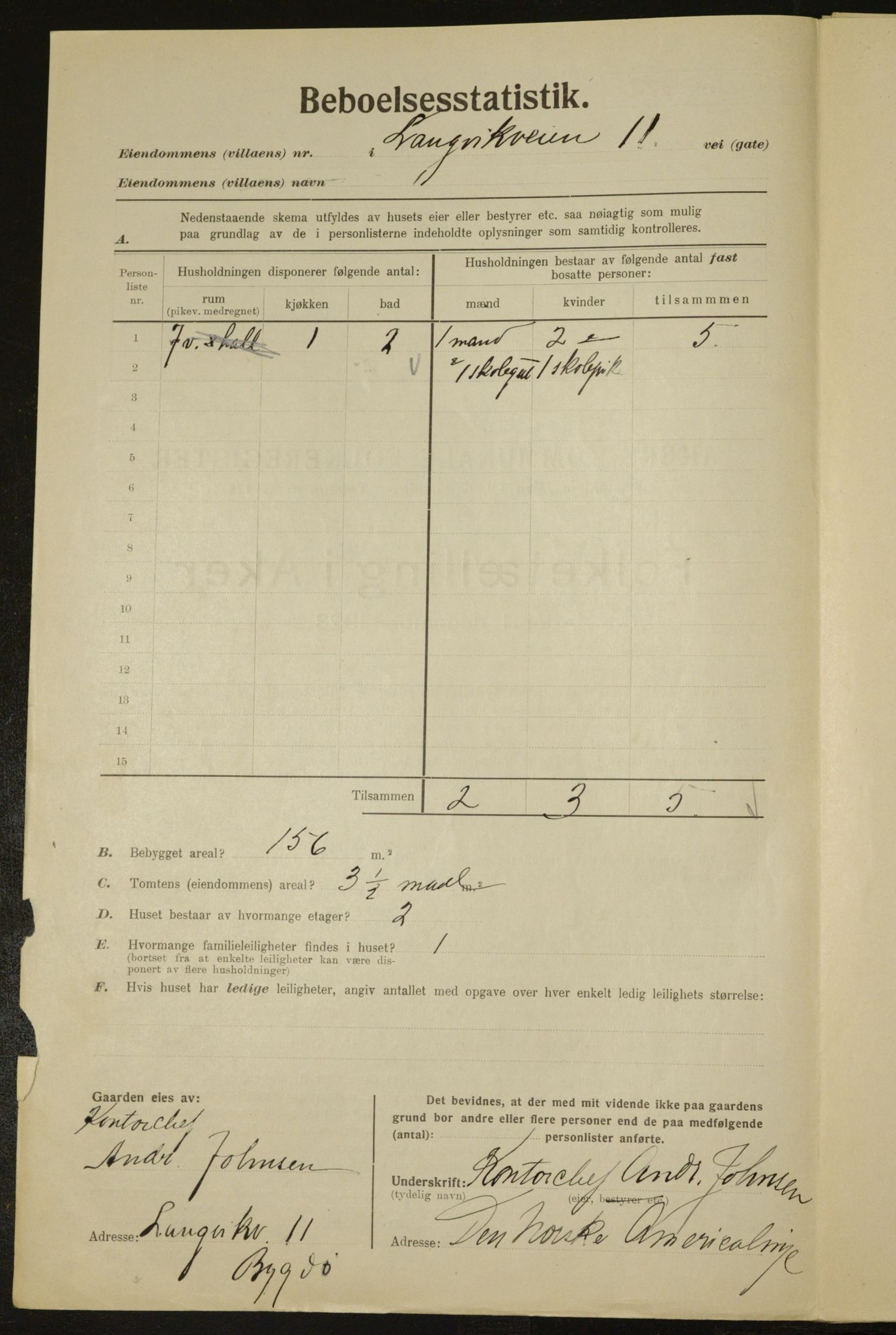 , Municipal Census 1923 for Aker, 1923, p. 3364