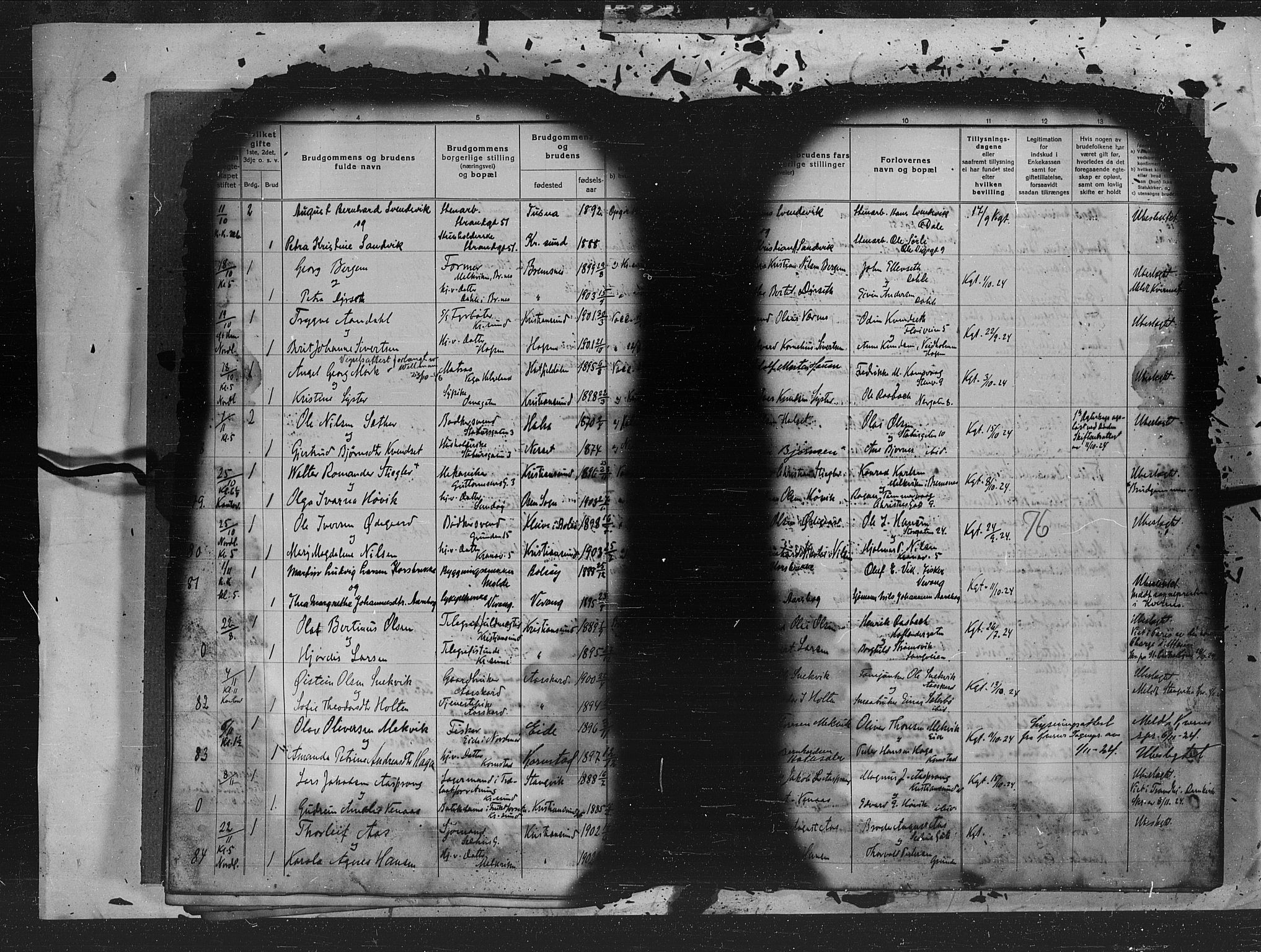 Kristiansund sokneprestkontor, AV/SAT-A-1068/1/I/I1: Parish register (official) no. 7d, 1917-1931, p. 76