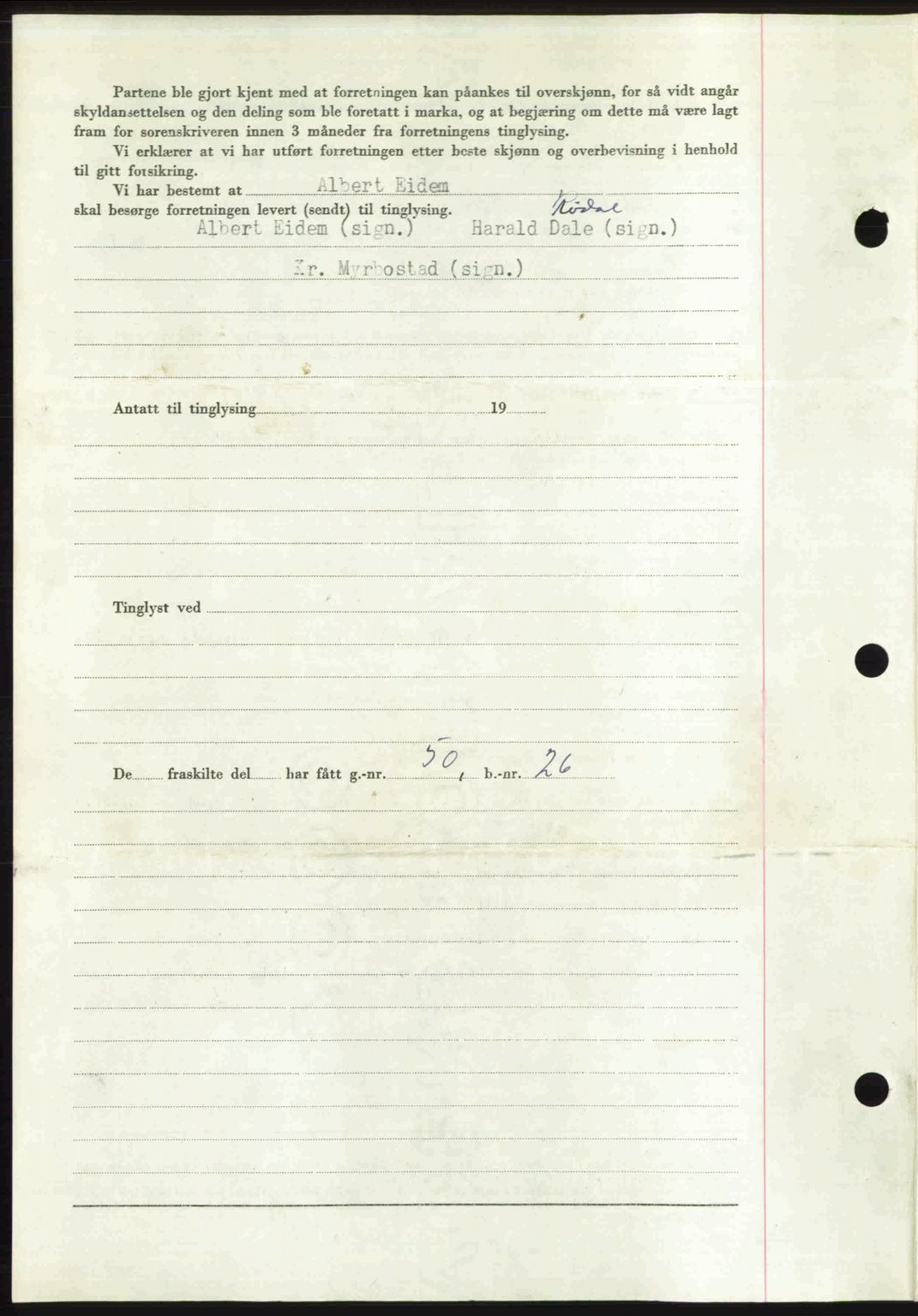 Romsdal sorenskriveri, AV/SAT-A-4149/1/2/2C: Mortgage book no. A31, 1949-1949, Diary no: : 3660/1949