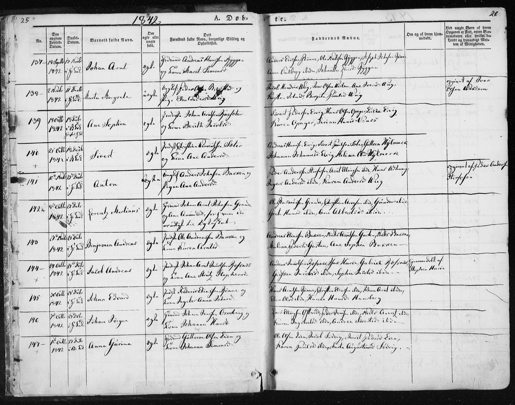 Ministerialprotokoller, klokkerbøker og fødselsregistre - Sør-Trøndelag, SAT/A-1456/659/L0736: Parish register (official) no. 659A06, 1842-1856, p. 25-26