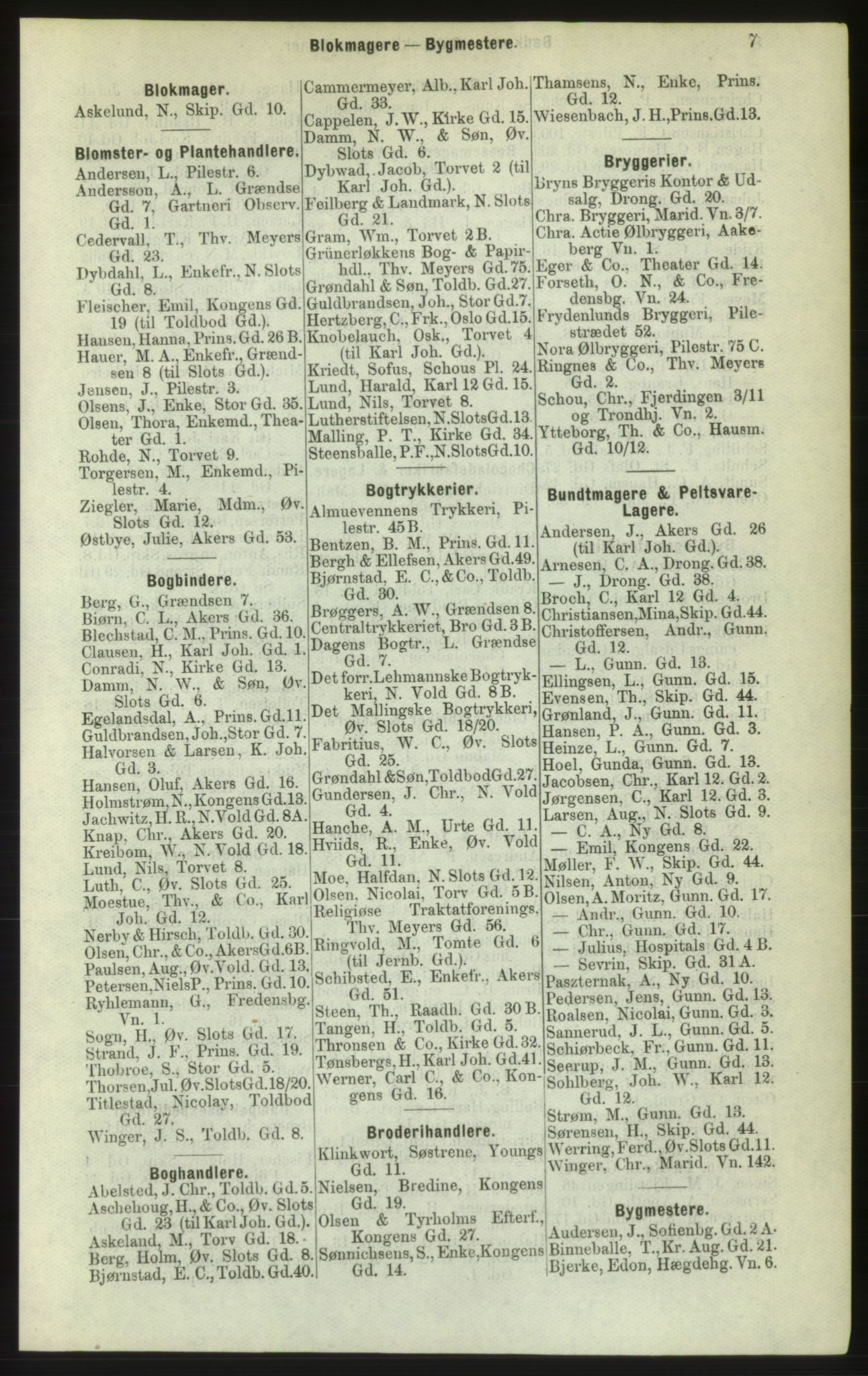 Kristiania/Oslo adressebok, PUBL/-, 1882, p. 7