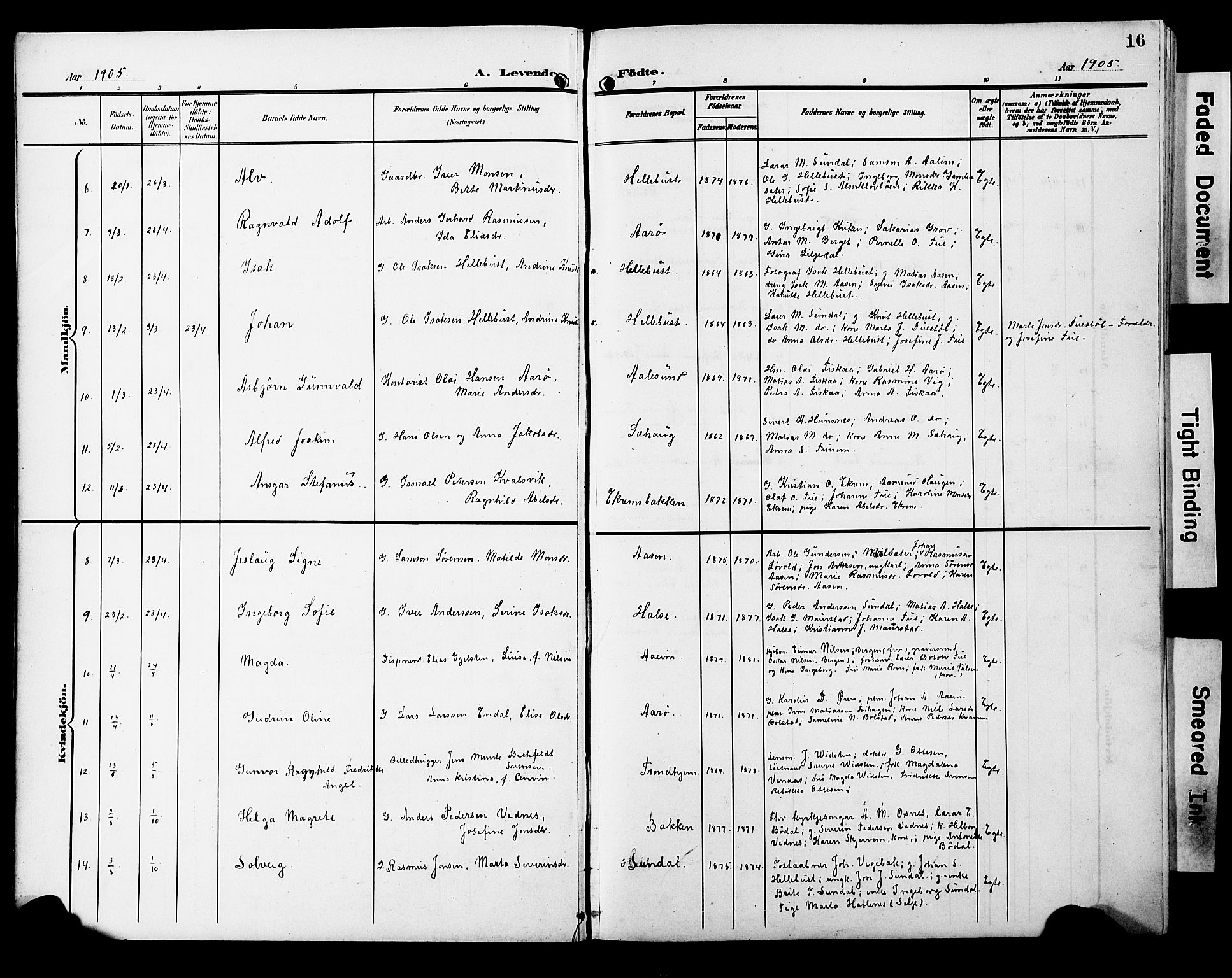 Ministerialprotokoller, klokkerbøker og fødselsregistre - Møre og Romsdal, SAT/A-1454/501/L0018: Parish register (copy) no. 501C04, 1902-1930, p. 16