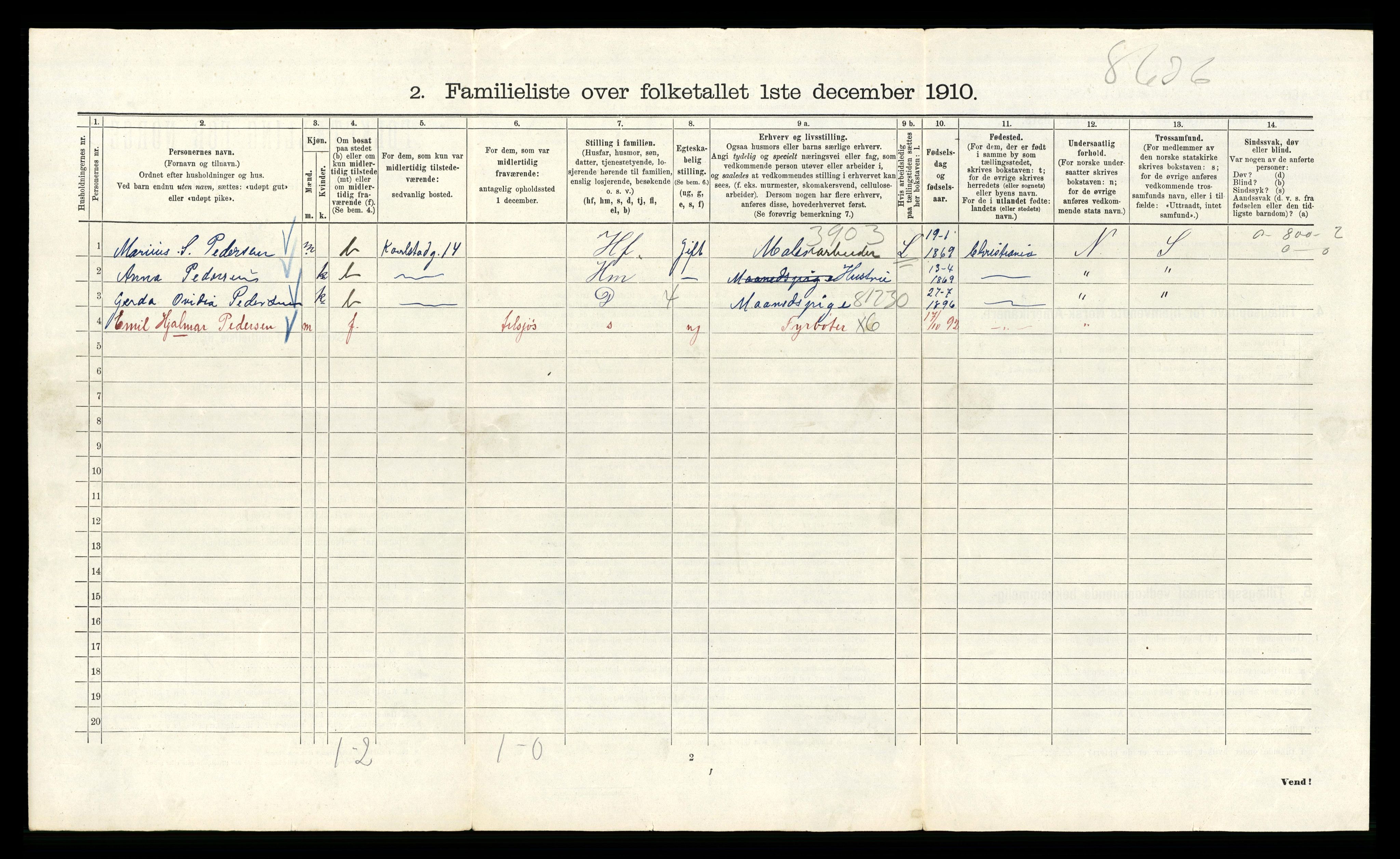 RA, 1910 census for Kristiania, 1910, p. 47972