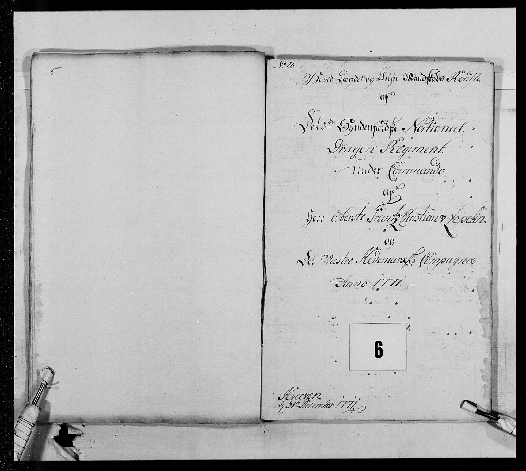 Generalitets- og kommissariatskollegiet, Det kongelige norske kommissariatskollegium, AV/RA-EA-5420/E/Eh/L0013: 3. Sønnafjelske dragonregiment, 1771-1773, p. 111