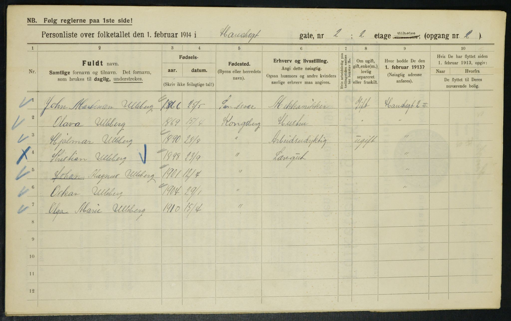 OBA, Municipal Census 1914 for Kristiania, 1914, p. 35116