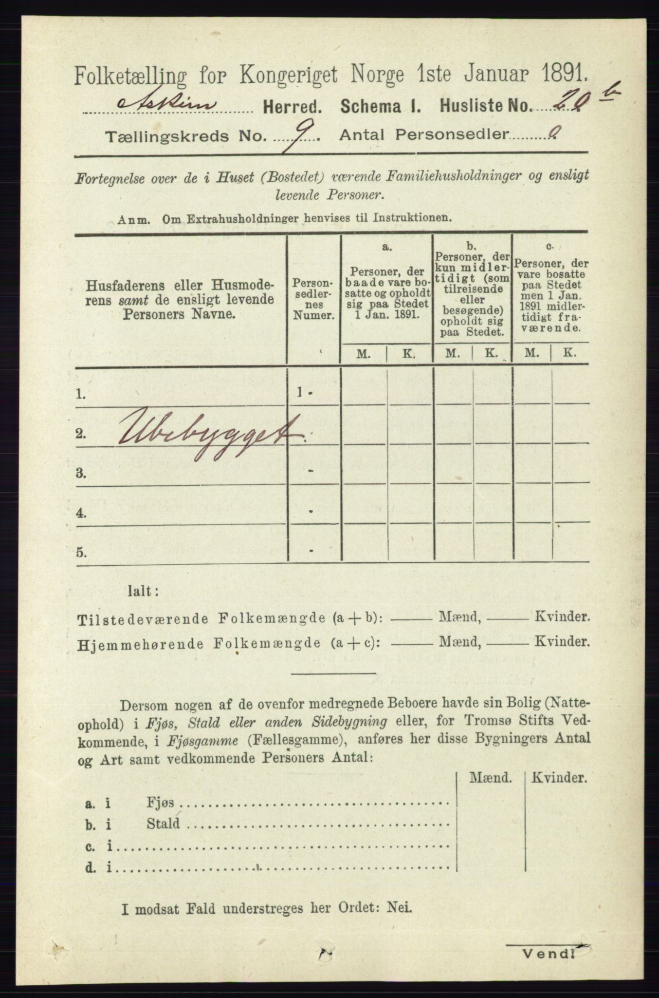 RA, 1891 census for 0124 Askim, 1891, p. 1460