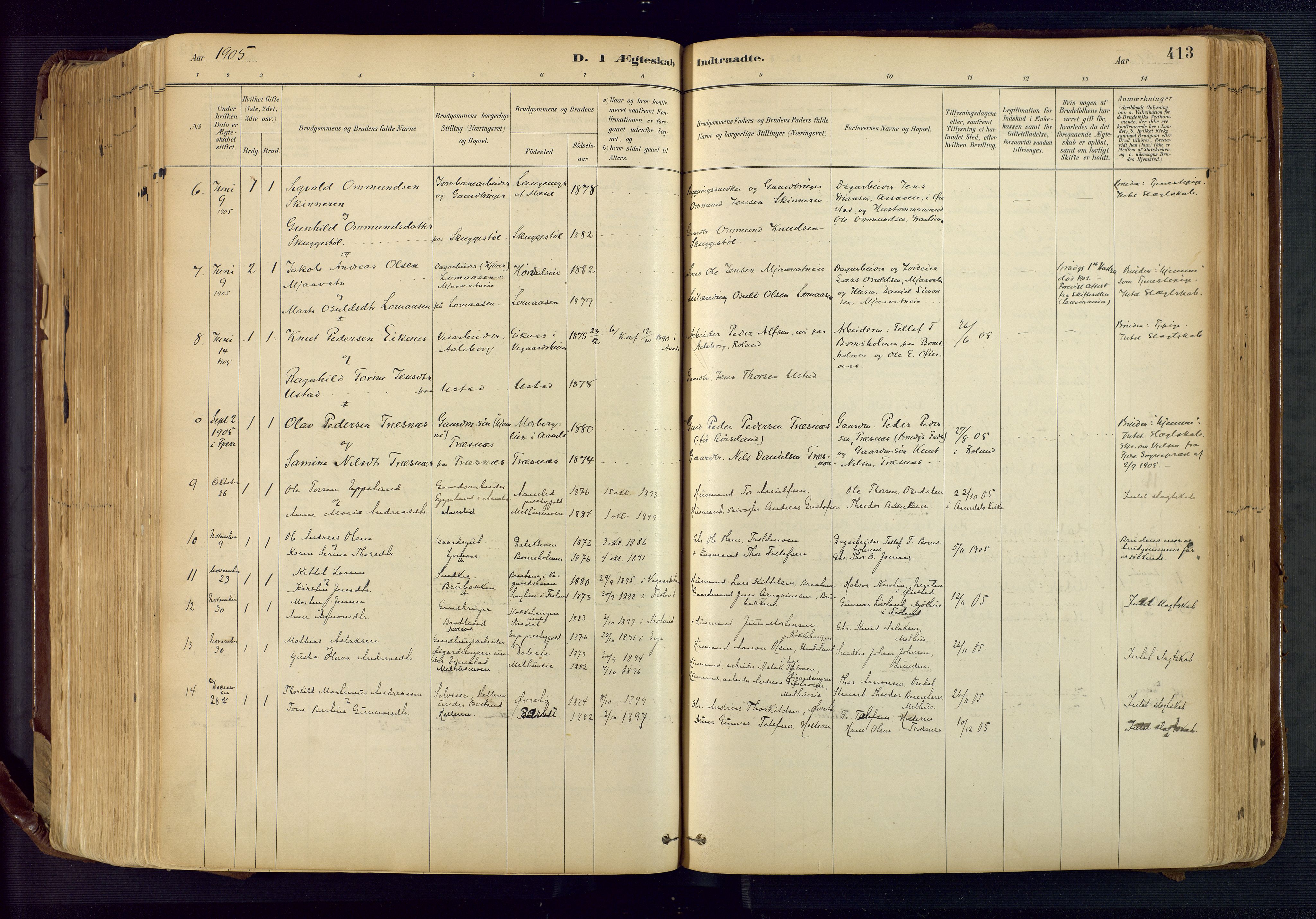 Froland sokneprestkontor, AV/SAK-1111-0013/F/Fa/L0005: Parish register (official) no. A 5, 1882-1921, p. 413