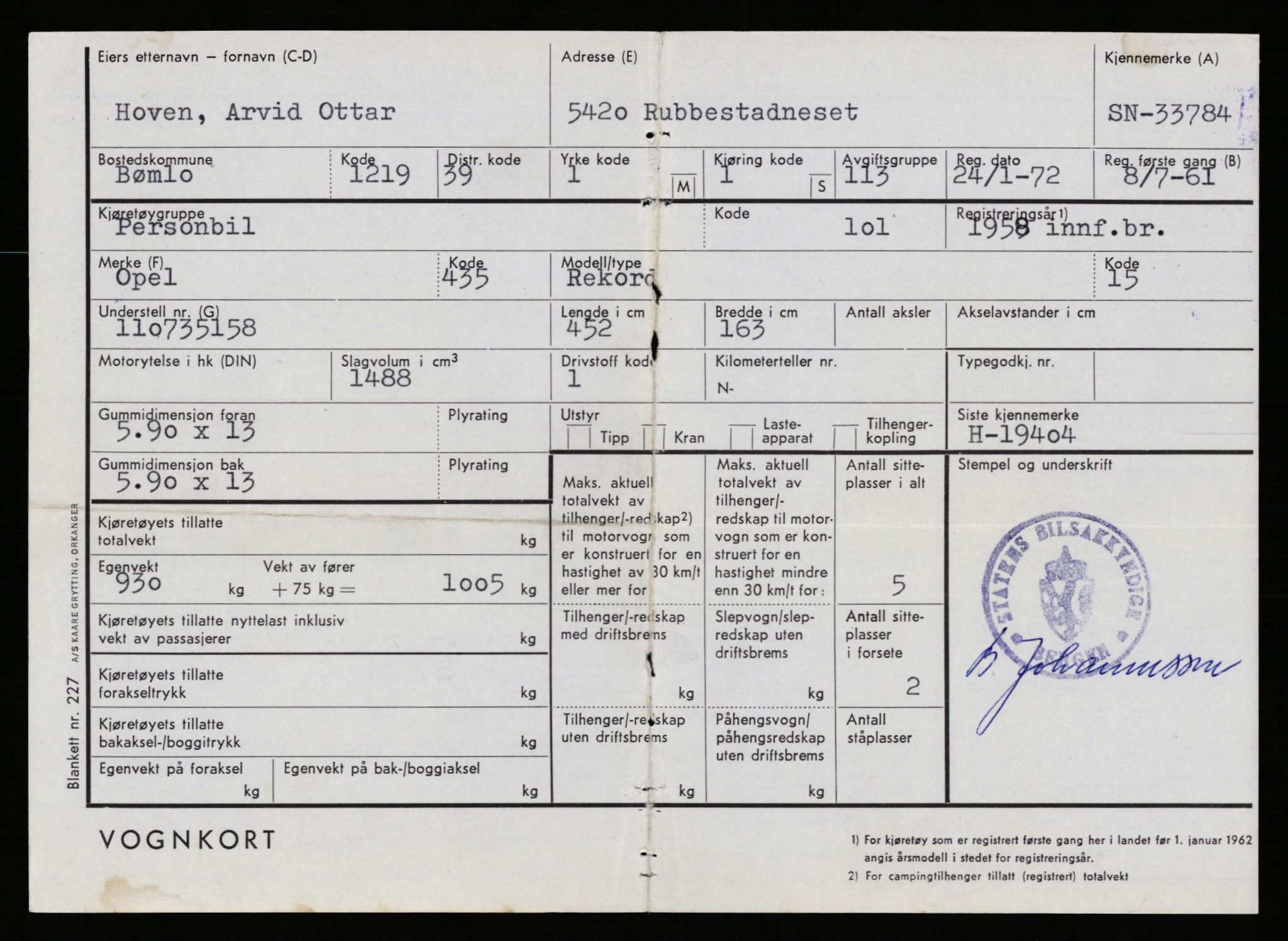 Stavanger trafikkstasjon, AV/SAST-A-101942/0/G/L0005: Registreringsnummer: 23000 - 34245, 1930-1971, p. 3342