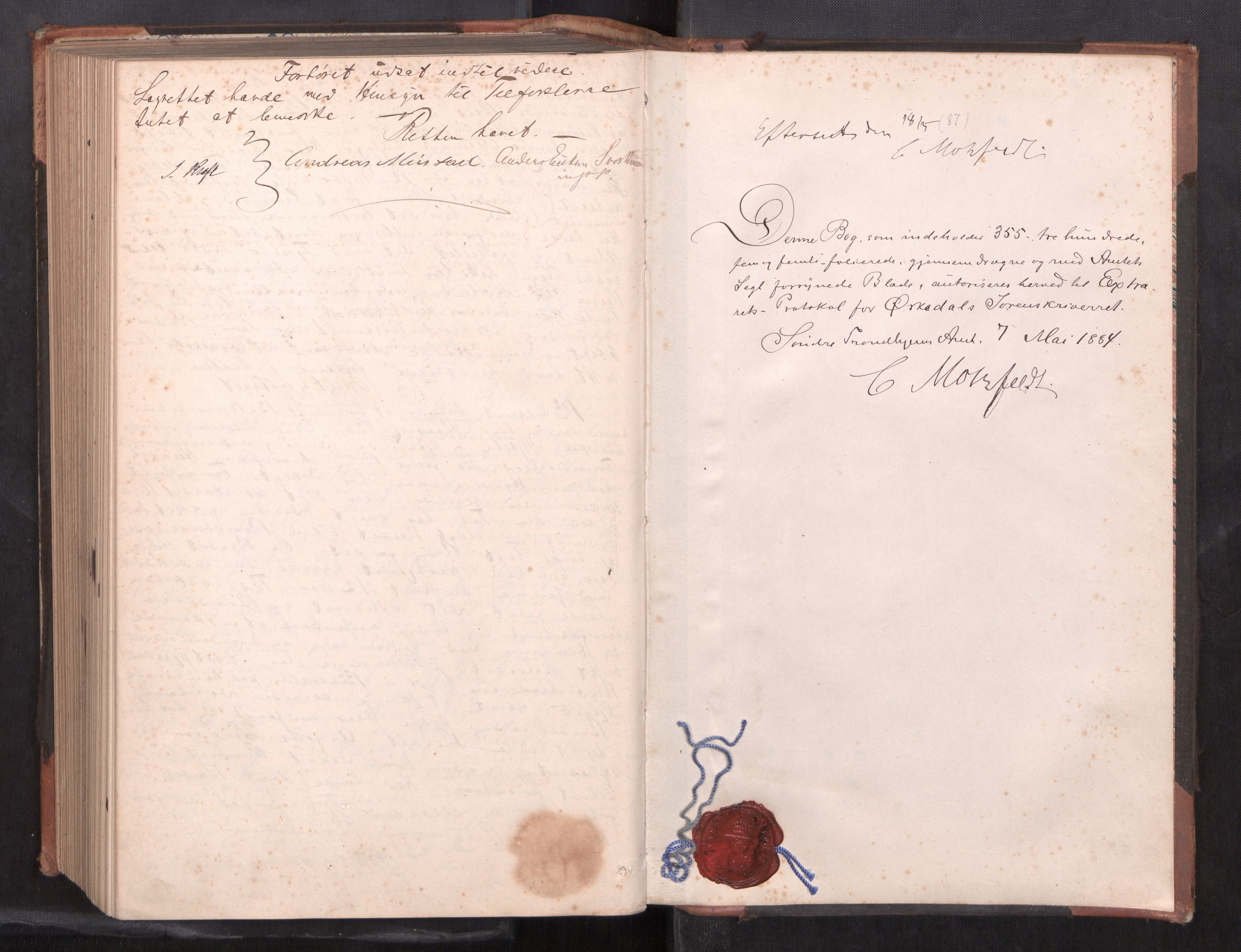 Orkdal sorenskriveri, AV/SAT-A-4169/1/1/1B/L0017: Ekstrarettsprotokoll, 1884-1888, p. 355b
