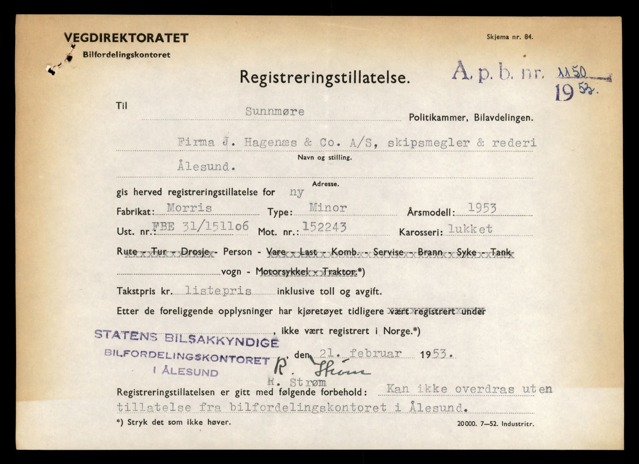 Møre og Romsdal vegkontor - Ålesund trafikkstasjon, AV/SAT-A-4099/F/Fe/L0042: Registreringskort for kjøretøy T 13906 - T 14079, 1927-1998, p. 3219