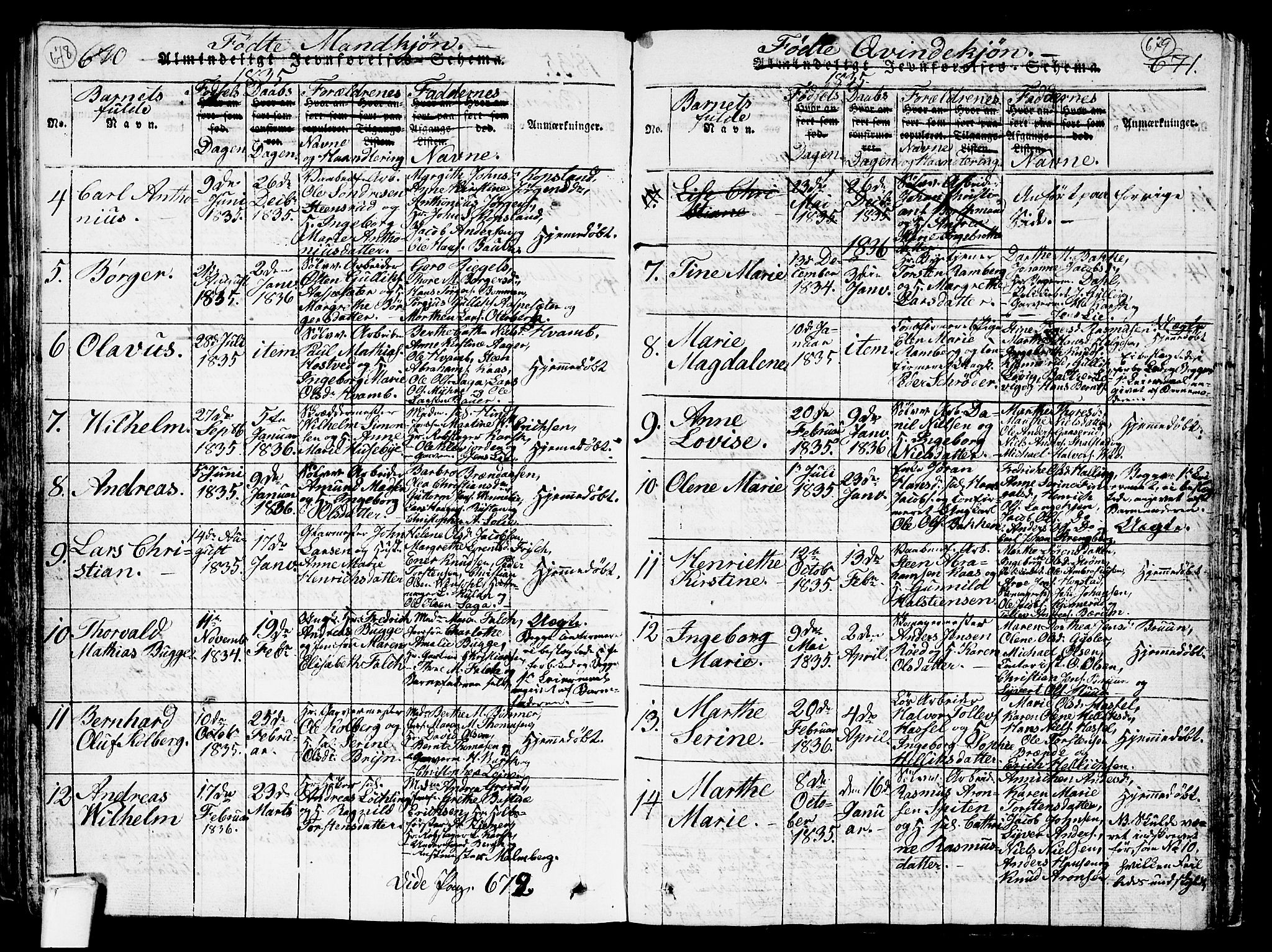 Kongsberg kirkebøker, AV/SAKO-A-22/G/Ga/L0001: Parish register (copy) no. 1, 1816-1839, p. 678-679