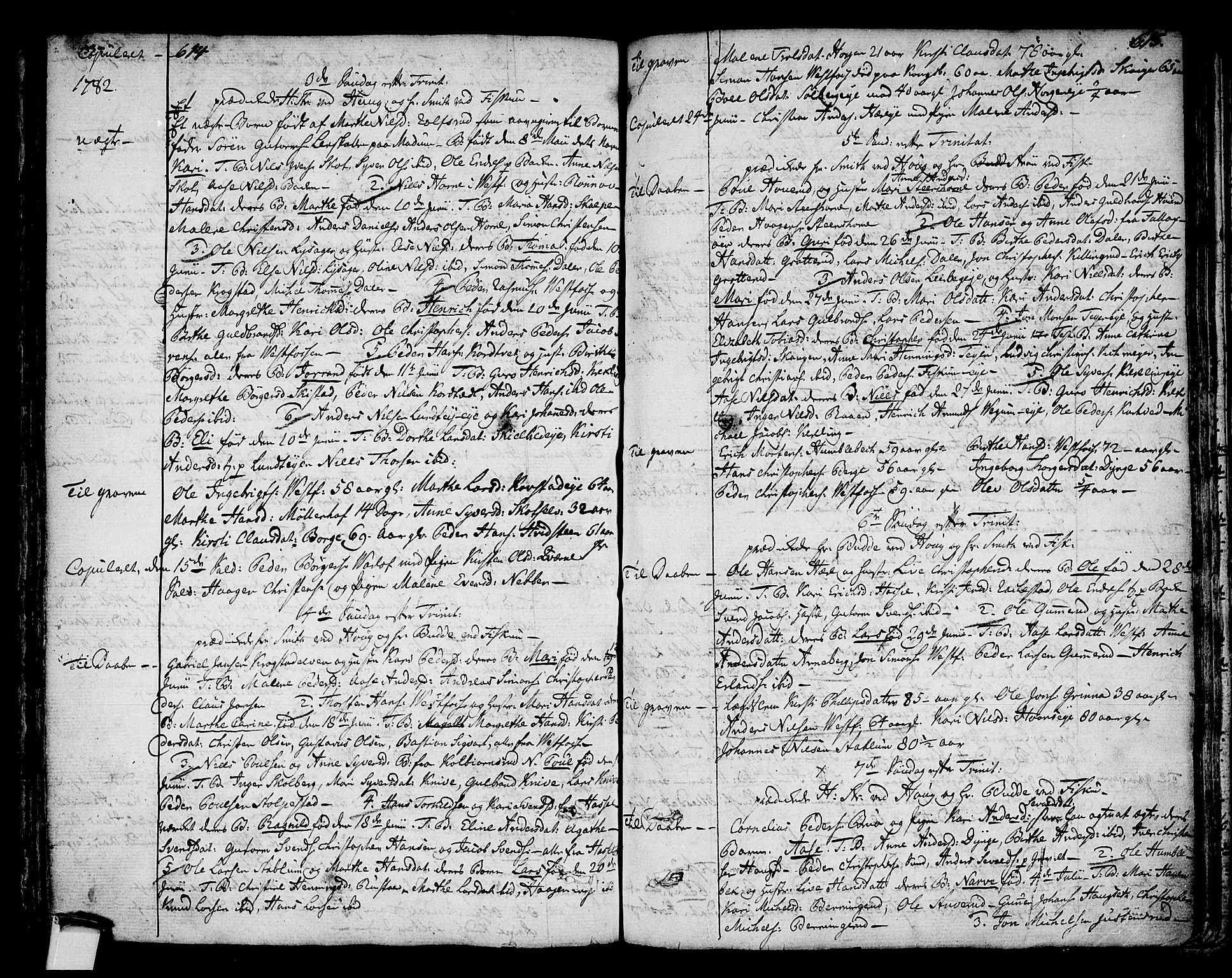 Eiker kirkebøker, SAKO/A-4/F/Fa/L0008: Parish register (official) no. I 8, 1764-1788, p. 614-615