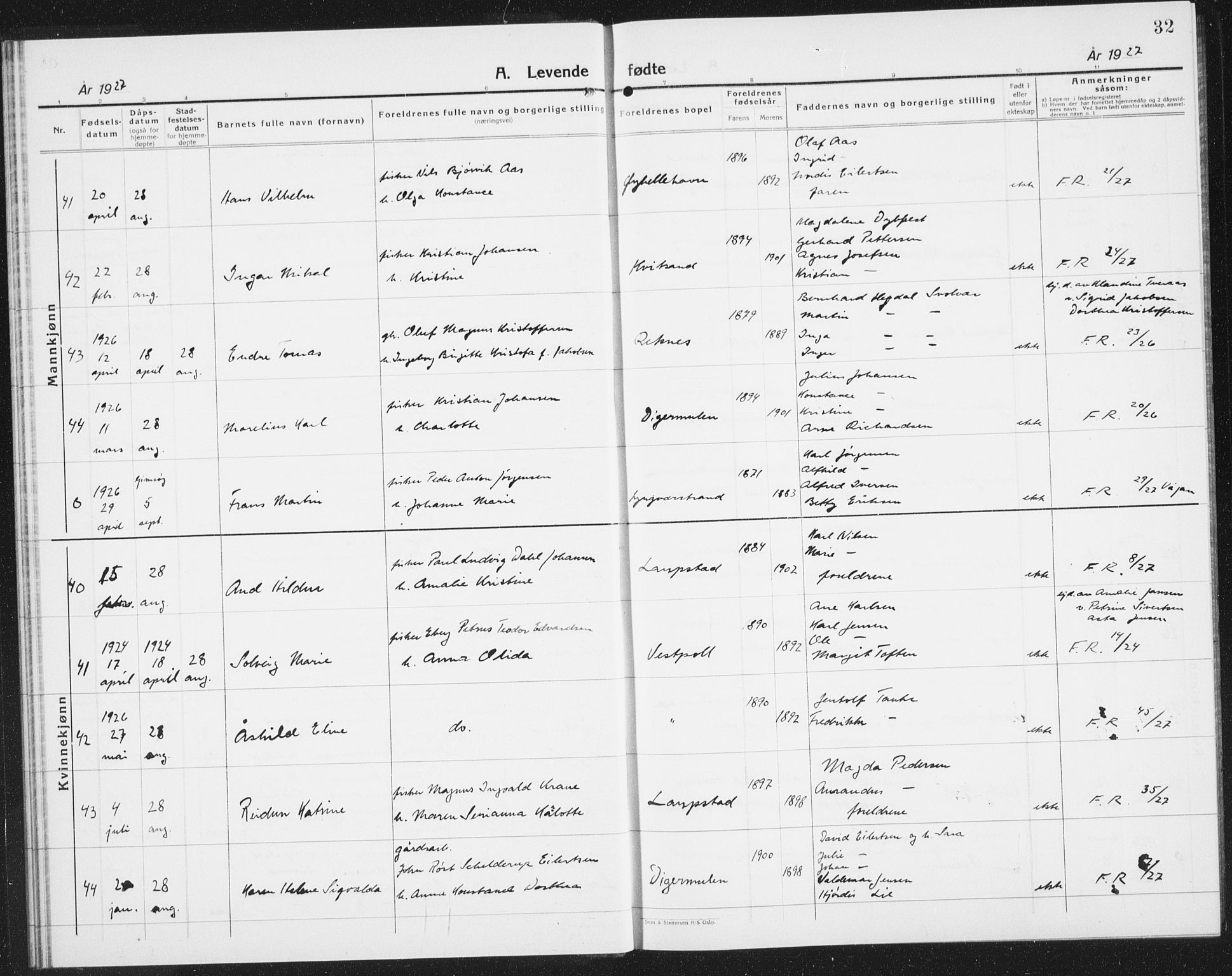 Ministerialprotokoller, klokkerbøker og fødselsregistre - Nordland, AV/SAT-A-1459/874/L1081: Parish register (copy) no. 874C10, 1925-1941, p. 32
