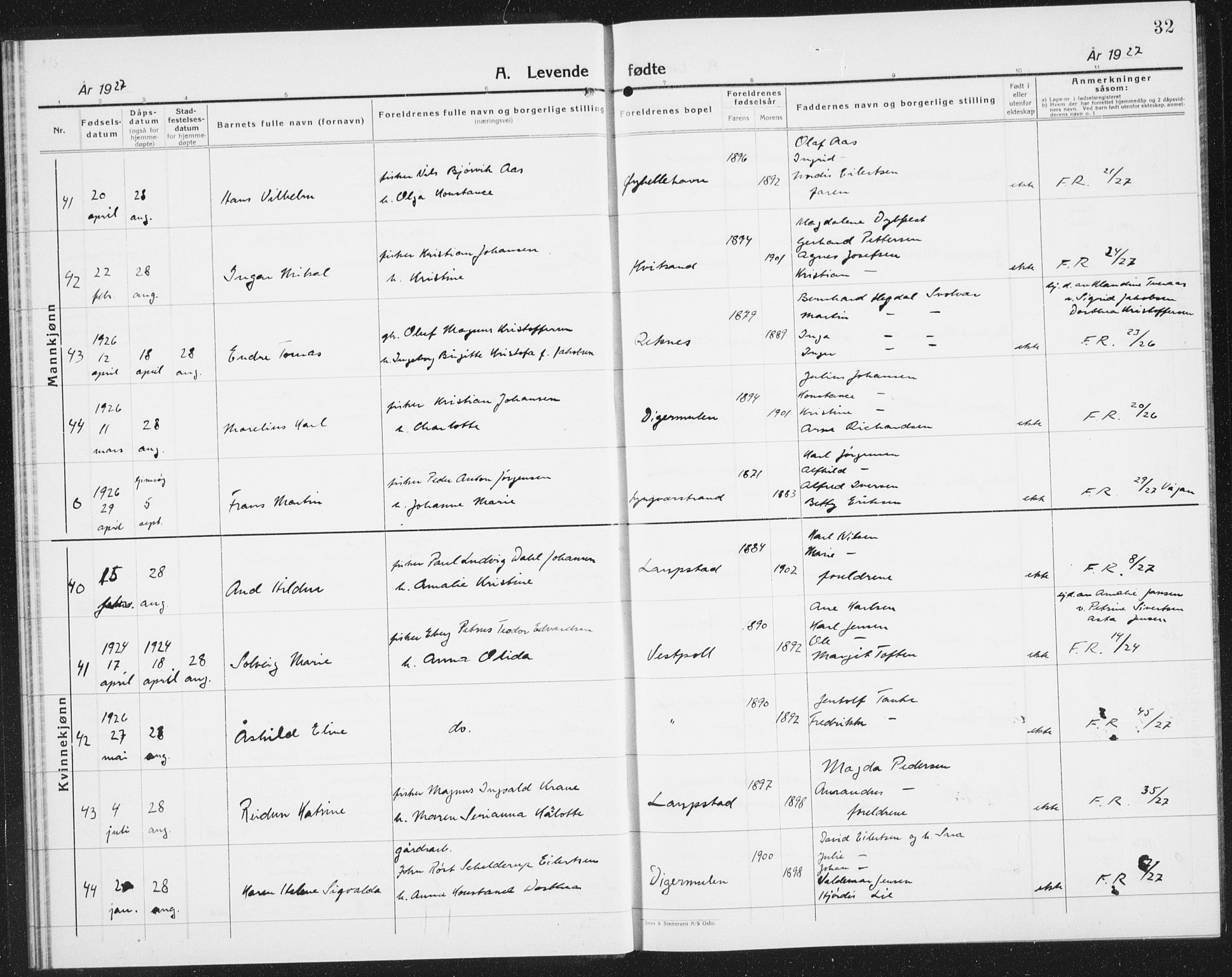 Ministerialprotokoller, klokkerbøker og fødselsregistre - Nordland, AV/SAT-A-1459/874/L1081: Parish register (copy) no. 874C10, 1925-1941, p. 32