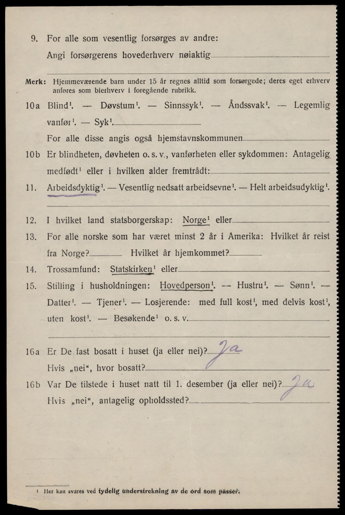 SAST, 1920 census for Sand, 1920, p. 1052