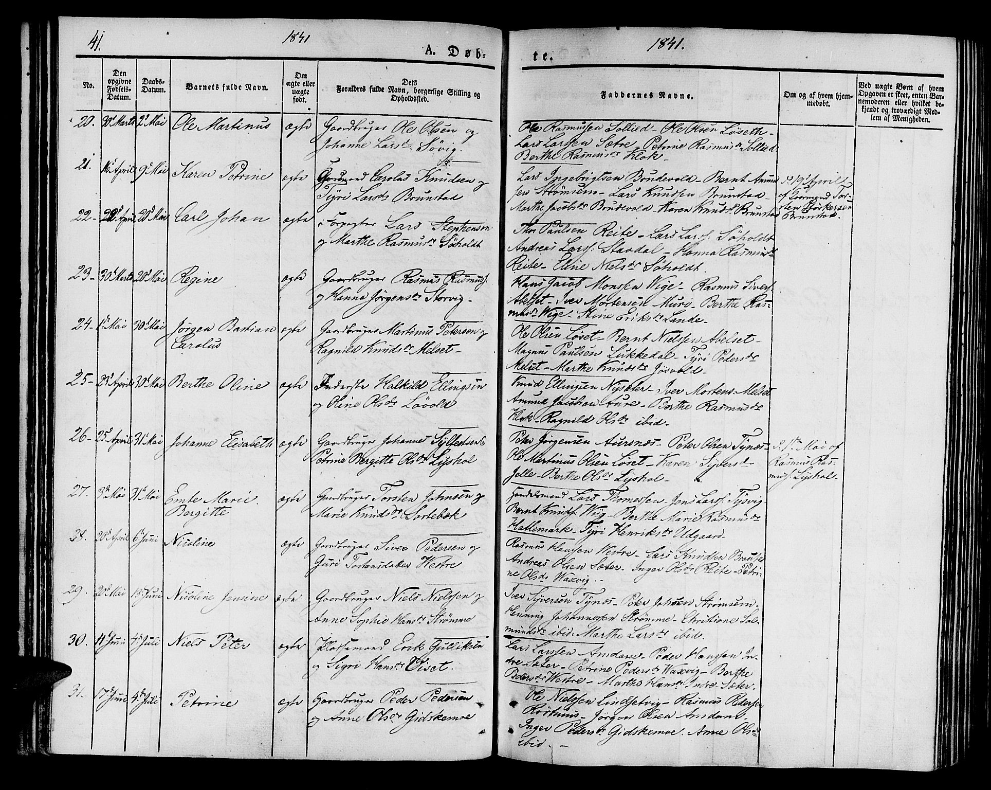 Ministerialprotokoller, klokkerbøker og fødselsregistre - Møre og Romsdal, SAT/A-1454/522/L0311: Parish register (official) no. 522A06, 1832-1842, p. 41