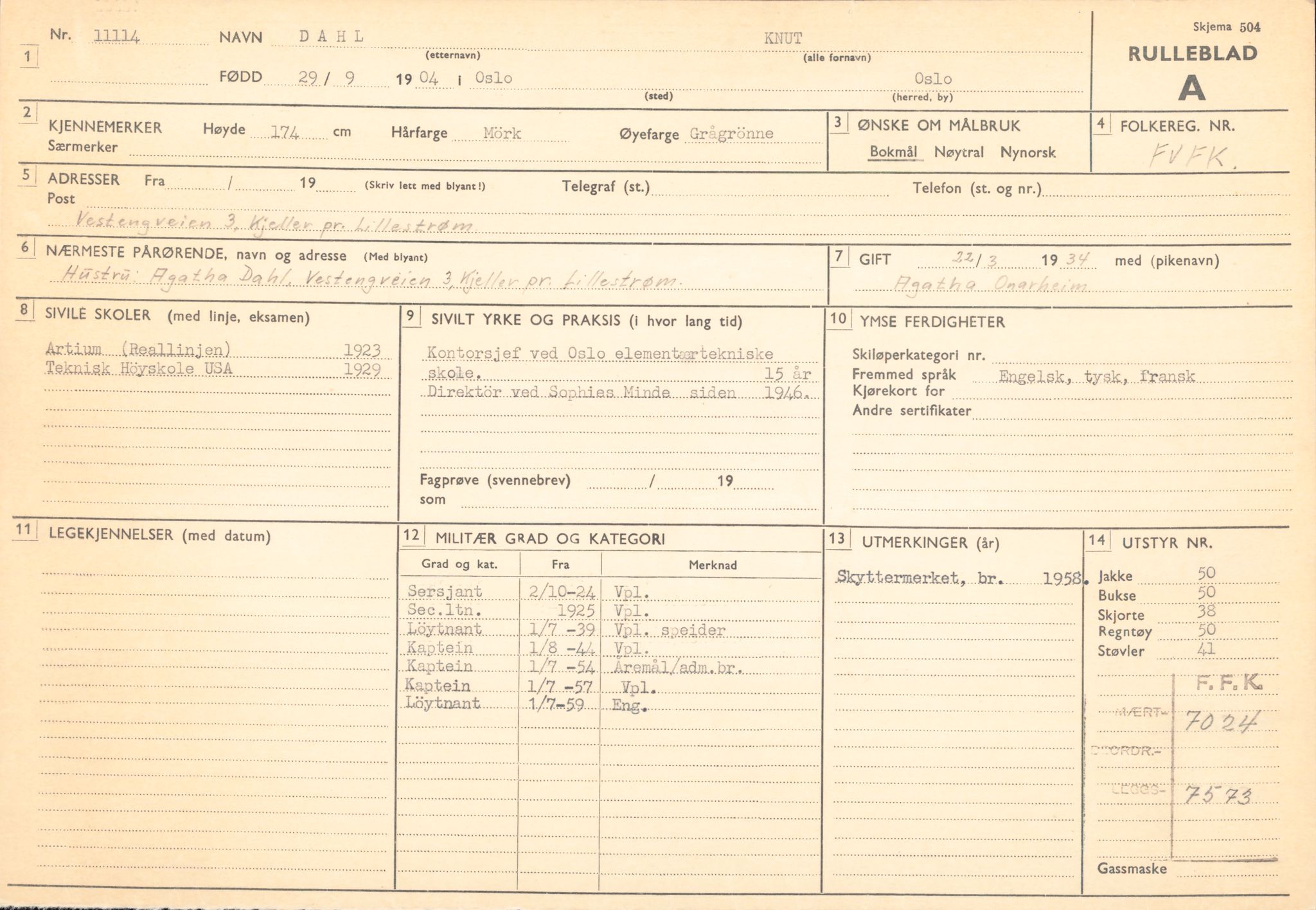 Forsvaret, Forsvarets overkommando/Luftforsvarsstaben, AV/RA-RAFA-4079/P/Pa/L0011: Personellpapirer, 1904, p. 132