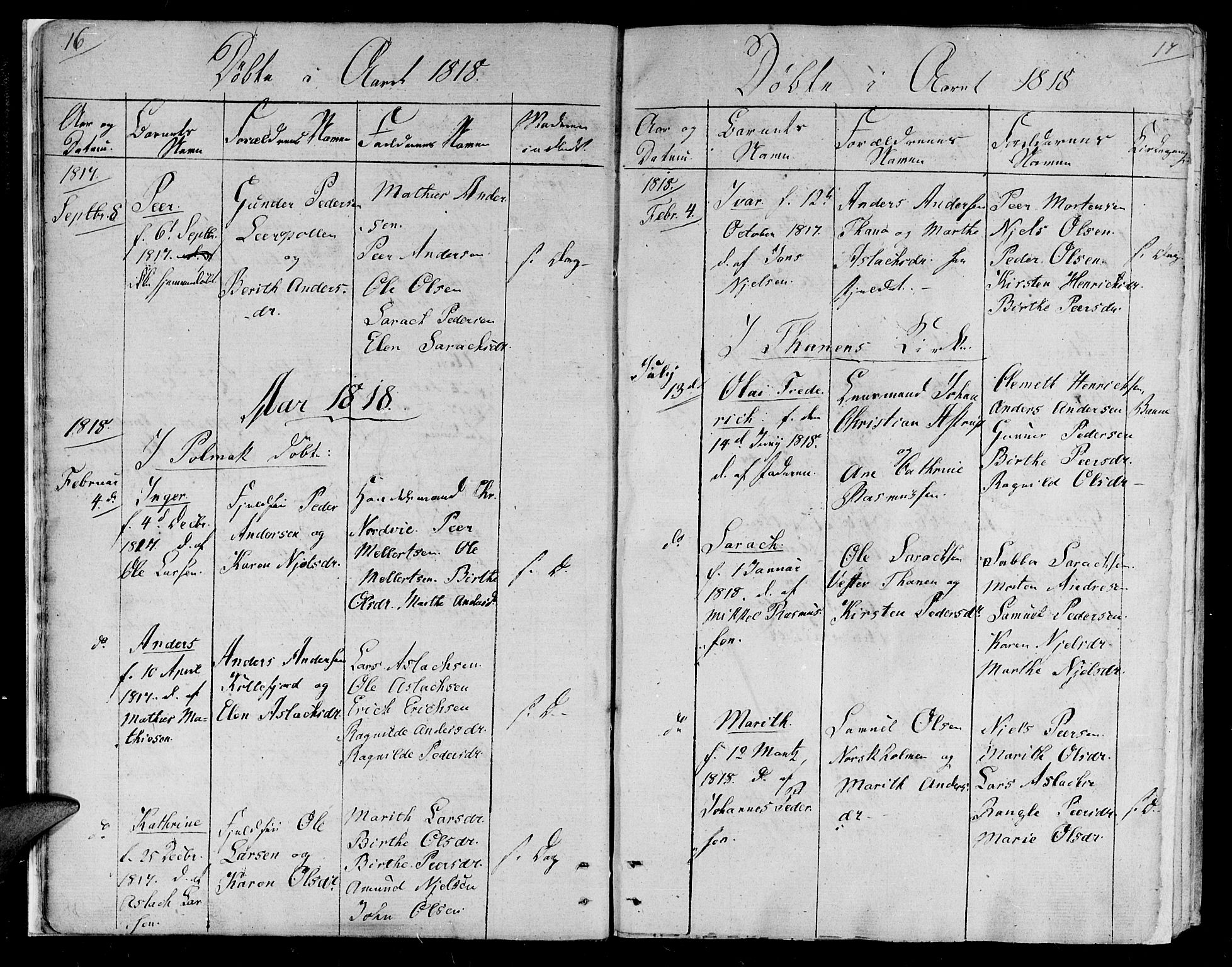 Lebesby sokneprestkontor, SATØ/S-1353/H/Ha/L0002kirke: Parish register (official) no. 2, 1816-1833, p. 16-17