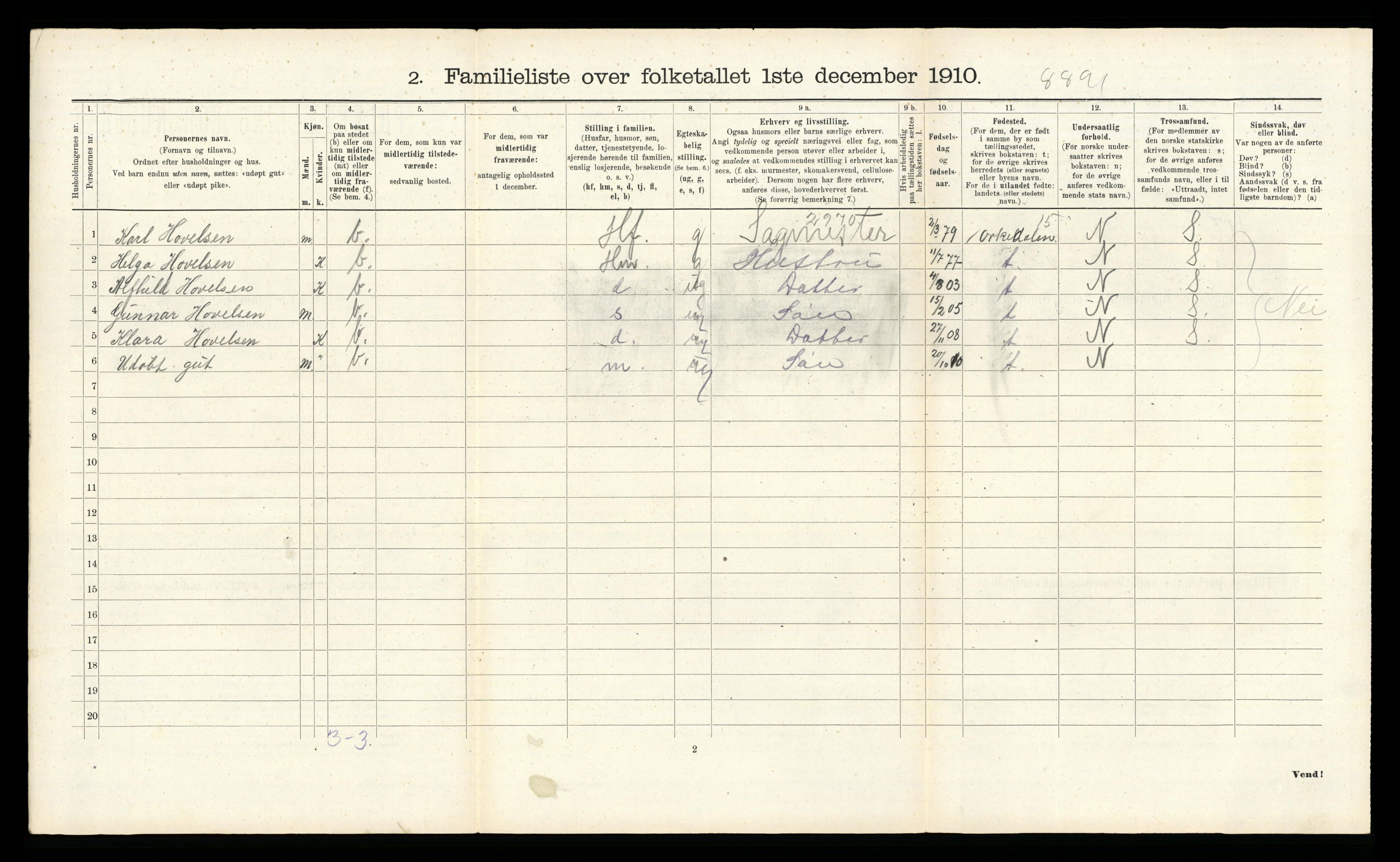 RA, 1910 census for Trondheim, 1910, p. 11518