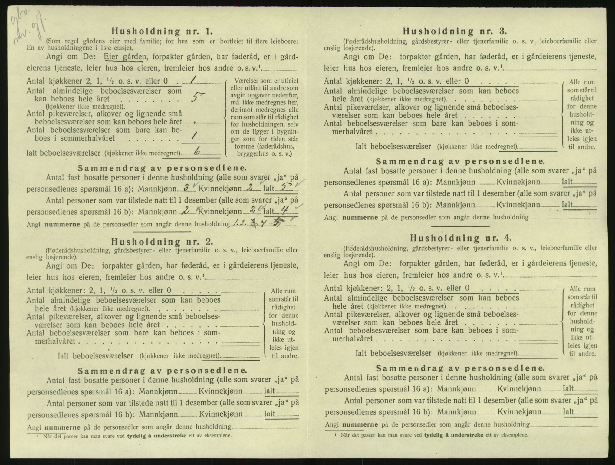 SAK, 1920 census for Randesund, 1920, p. 39