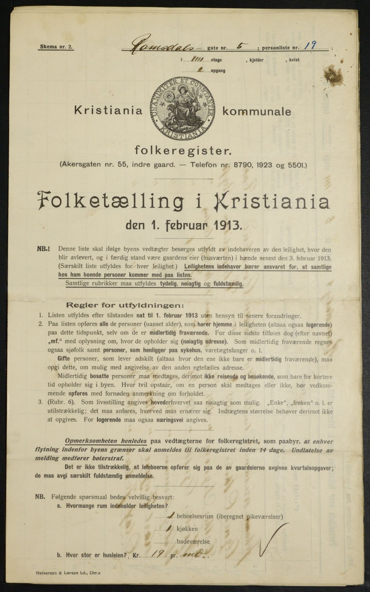 OBA, Municipal Census 1913 for Kristiania, 1913, p. 83245