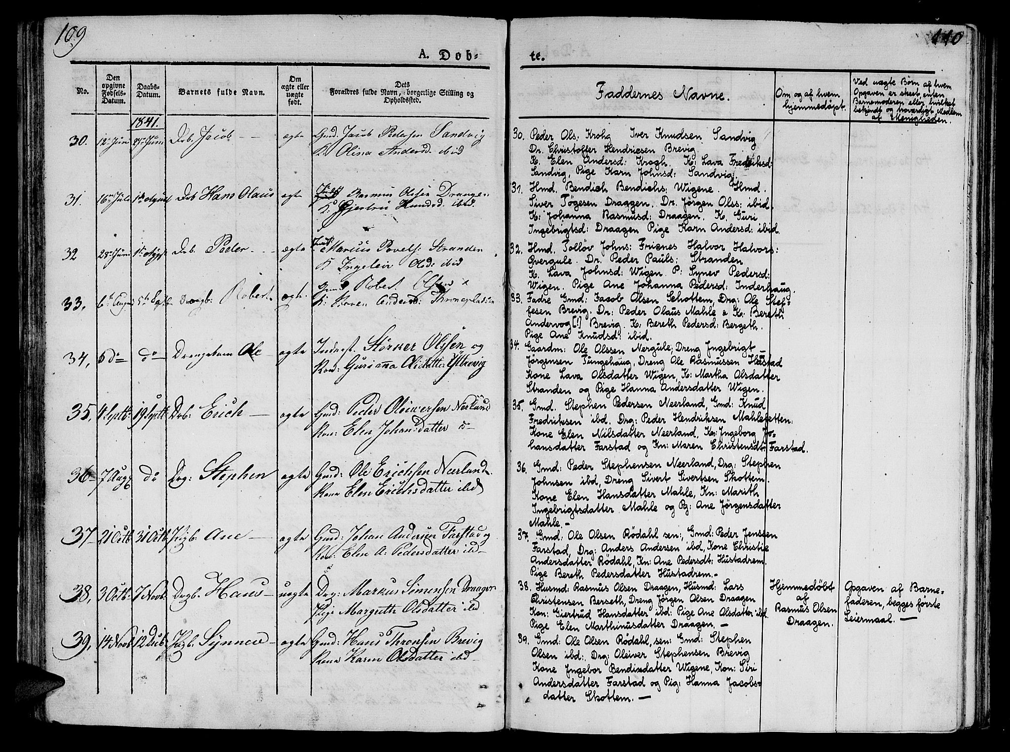 Ministerialprotokoller, klokkerbøker og fødselsregistre - Møre og Romsdal, AV/SAT-A-1454/566/L0765: Parish register (official) no. 566A04, 1829-1841, p. 109-110