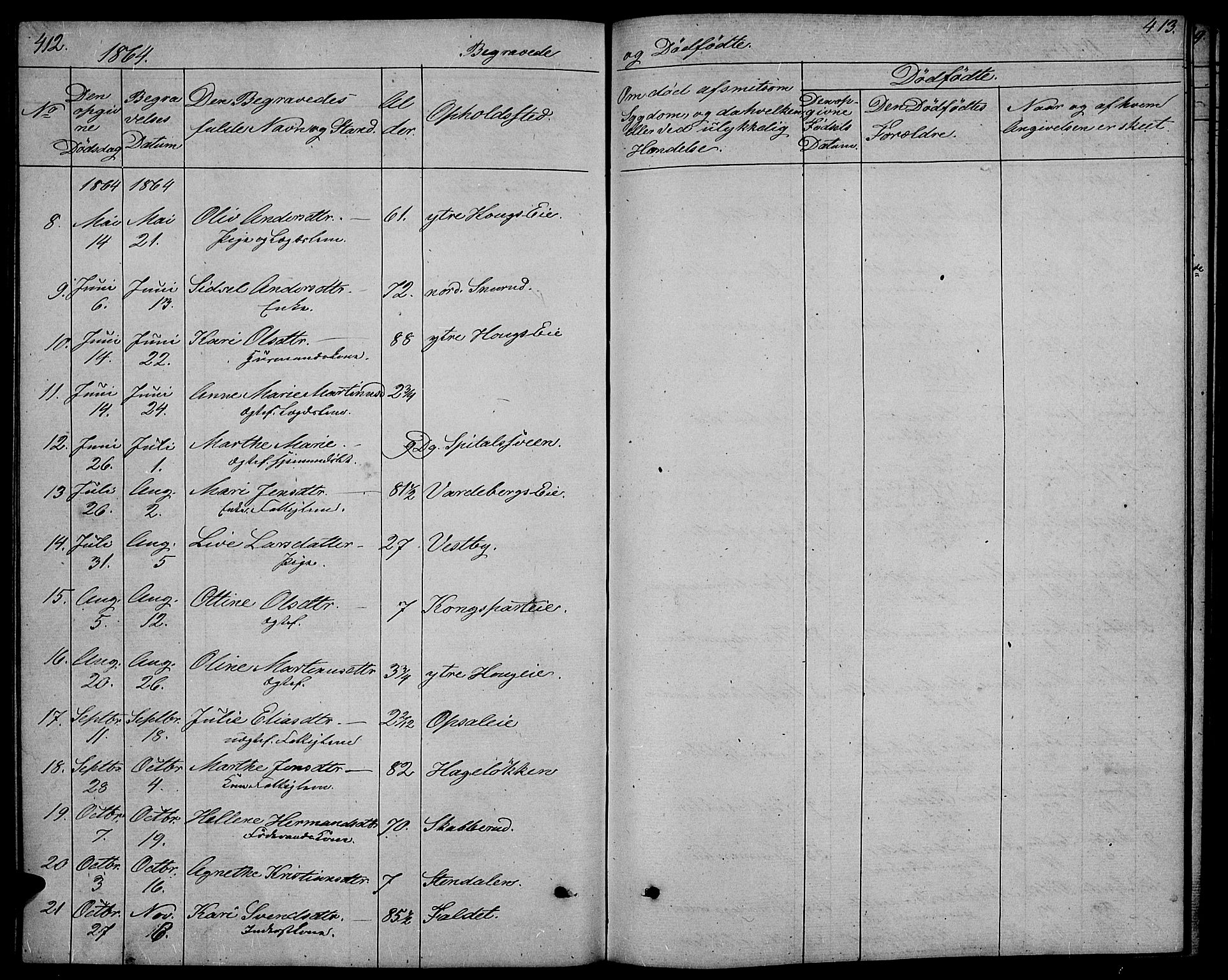 Stange prestekontor, AV/SAH-PREST-002/L/L0005: Parish register (copy) no. 5, 1861-1881, p. 412-413