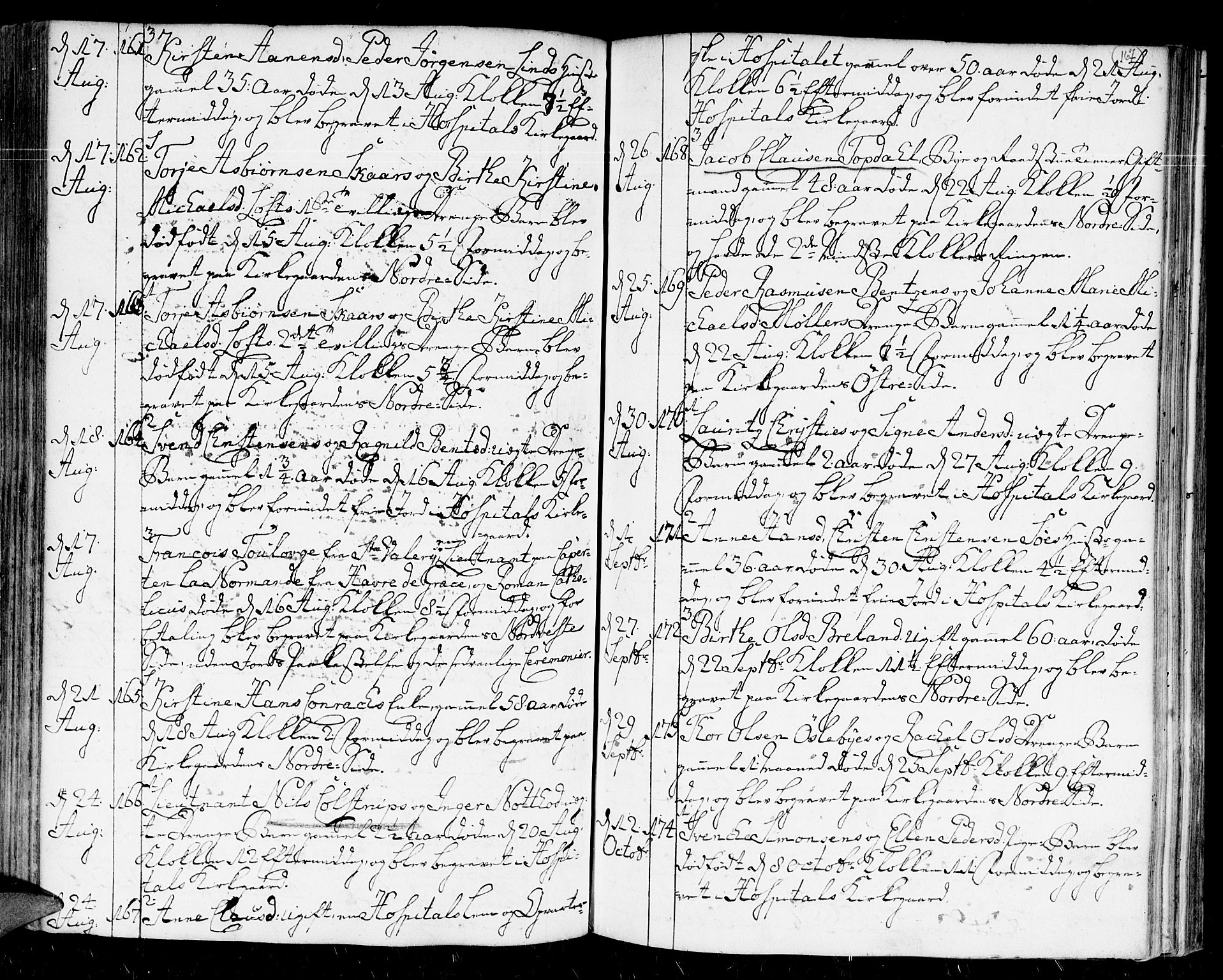 Kristiansand domprosti, AV/SAK-1112-0006/F/Fa/L0004: Parish register (official) no. A 4, 1762-1794, p. 167