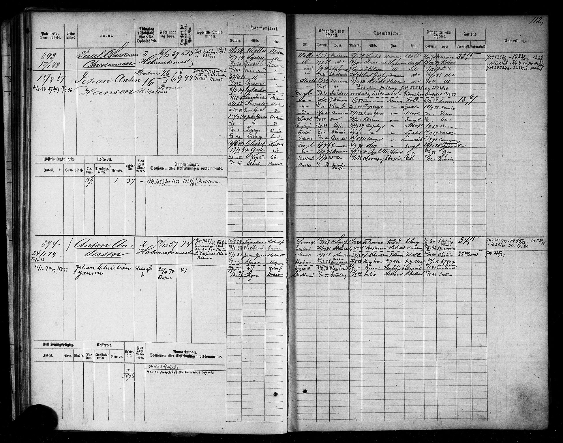 Holmestrand innrulleringskontor, AV/SAKO-A-1151/F/Fc/L0004: Hovedrulle, 1872-1913, p. 150