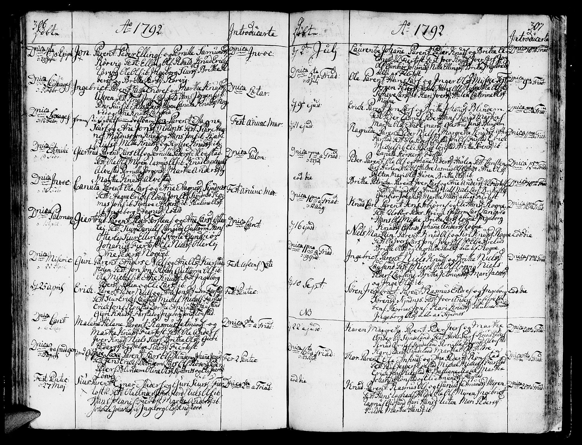 Ministerialprotokoller, klokkerbøker og fødselsregistre - Møre og Romsdal, SAT/A-1454/536/L0493: Parish register (official) no. 536A02, 1739-1802, p. 306-307