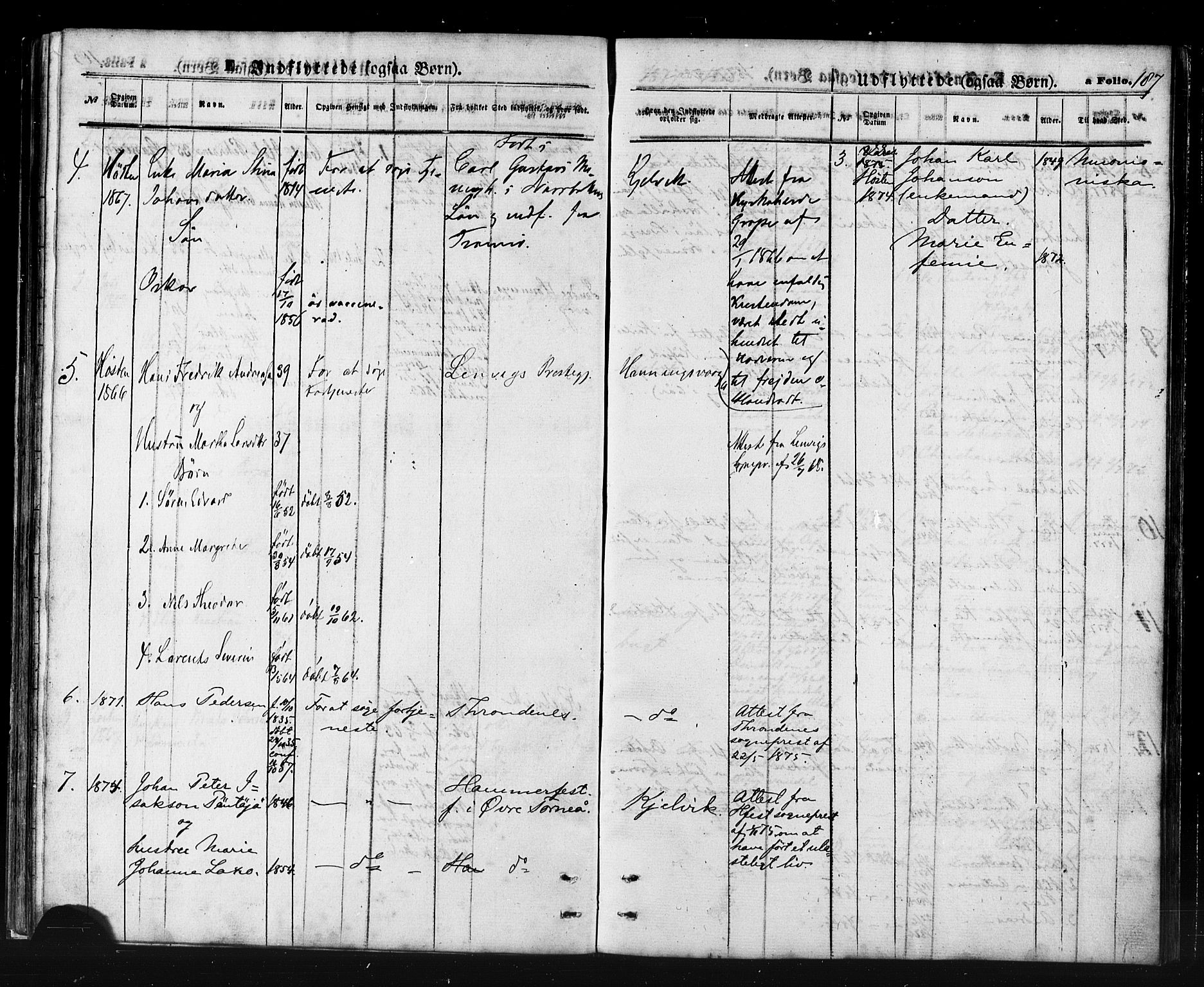 Måsøy sokneprestkontor, SATØ/S-1348/H/Ha/L0006kirke: Parish register (official) no. 6, 1861-1886, p. 187